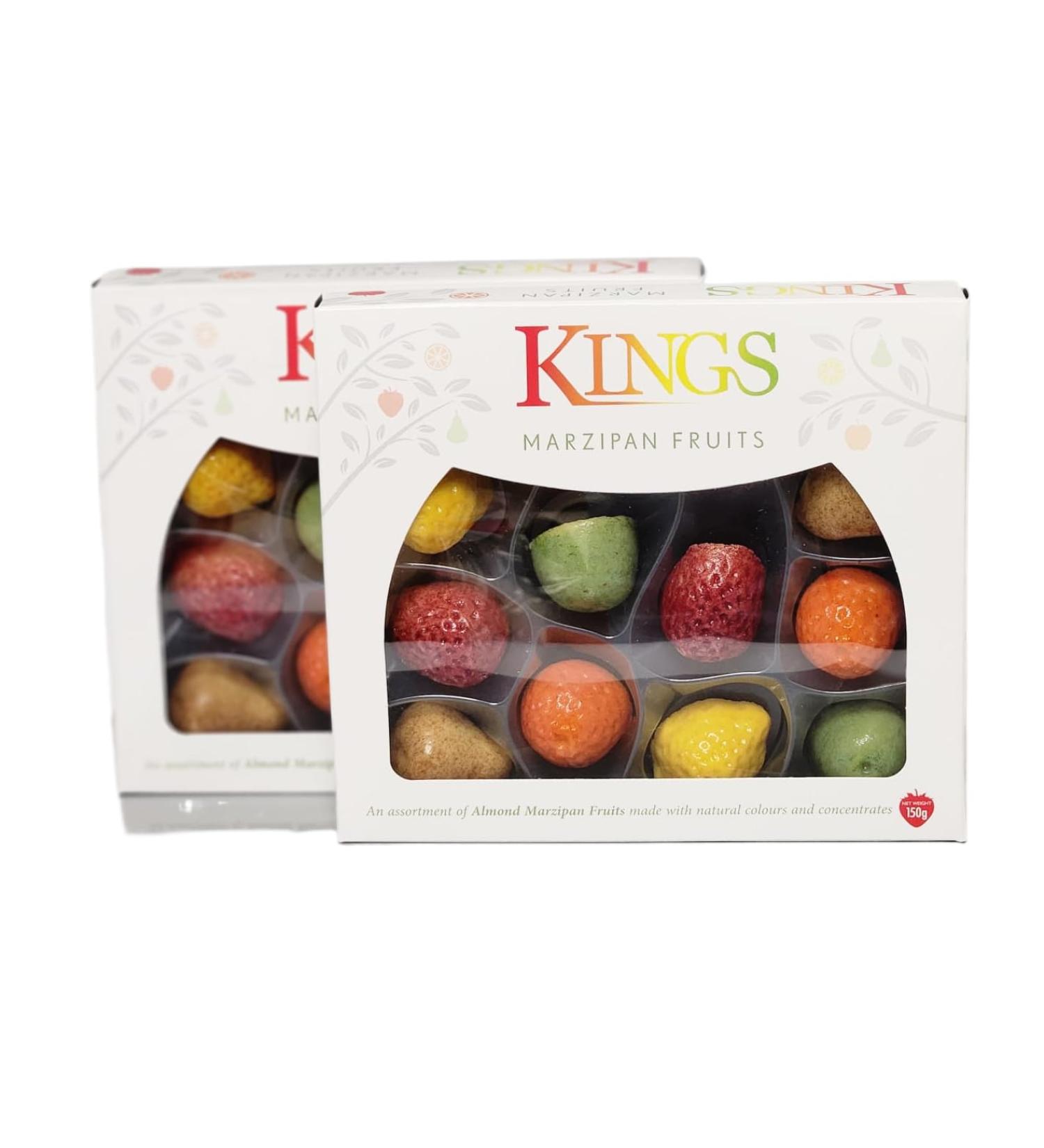 150g Kings Marzipan Fruits Festive Christmas Novelty Sweets Perfect Xmas Candy Treats for Stocking Stuffers (Pack Of 2) - Buy Online on GoSupps.com