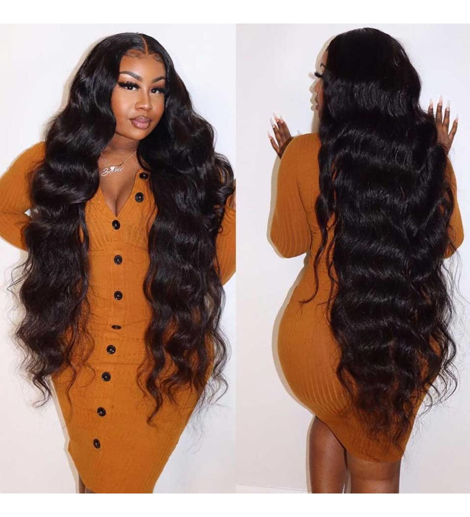 22 Body Wave Lace Front Human Hair Wig for Black Women | HD Transparent 13x4 Brazilian Lace Frontal Wig | Pre Plucked with Baby Hair | 180% Density - Buy Online on GoSupps.com
