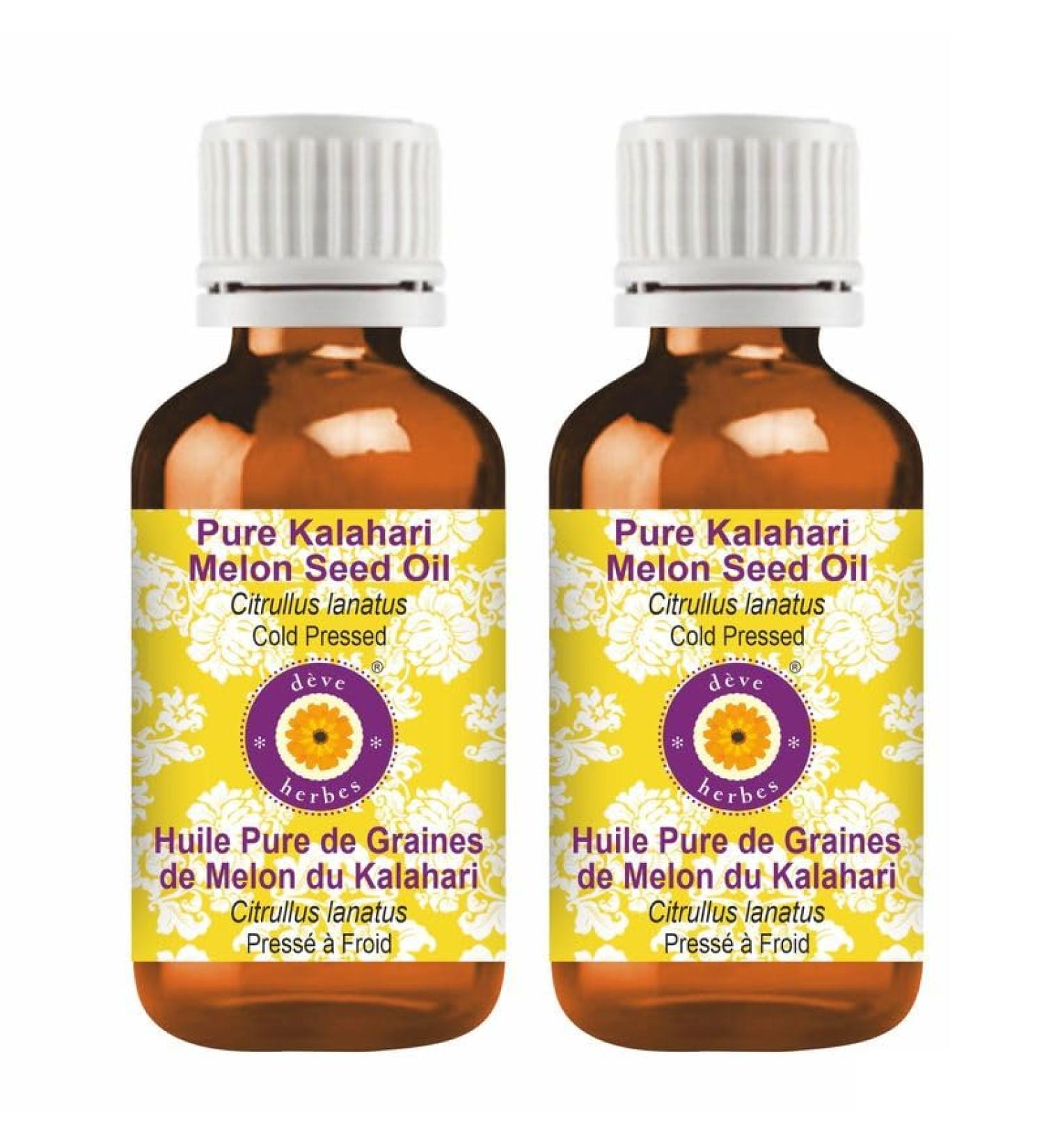 d ve herbes Pure Kalahari Melon Seed Oil (Citrullus lanatus) Cold Pressed (Pack of two) 100ml X 2 (6.76 oz) - Buy Online on GoSupps.com