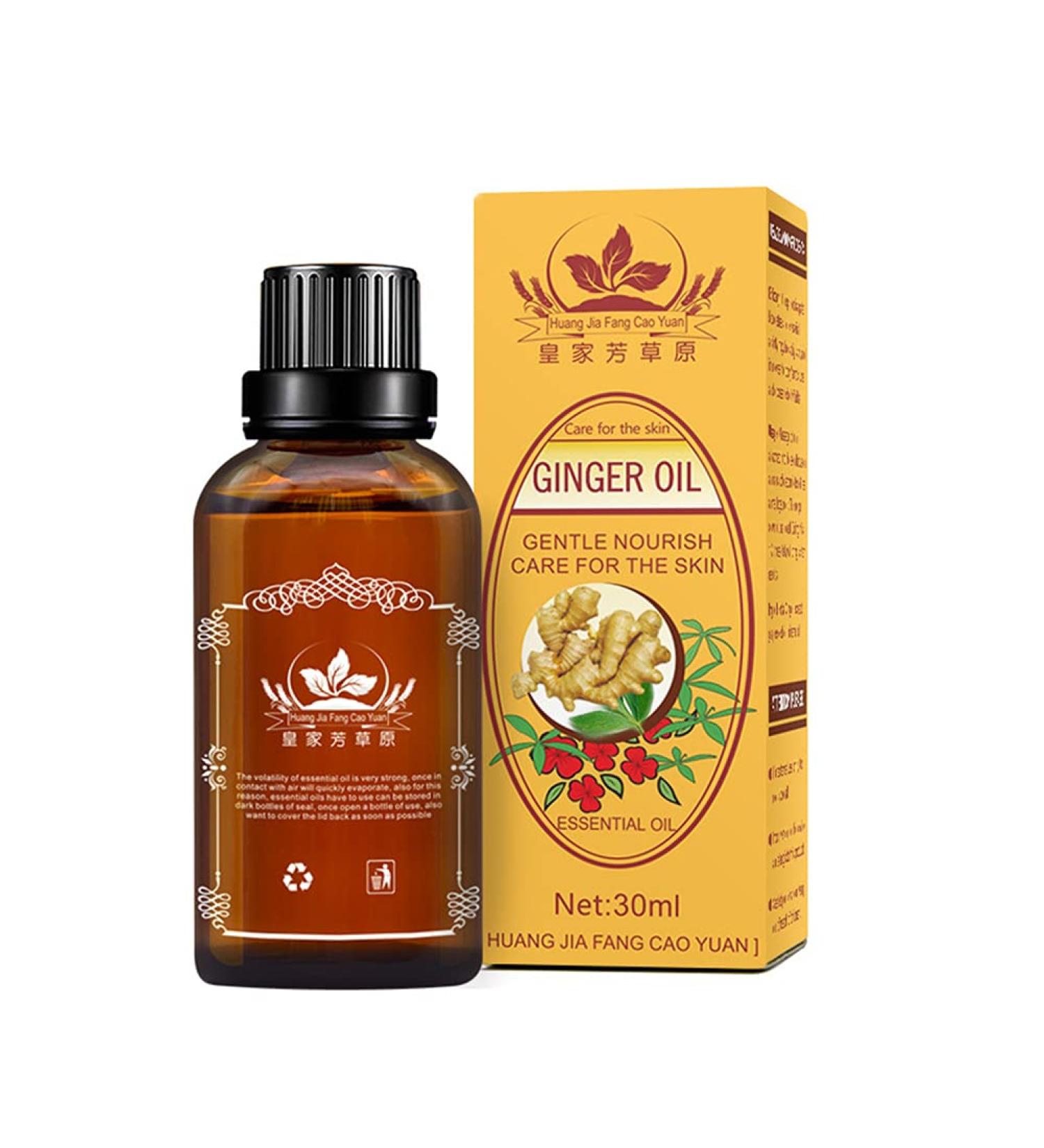 Ginger Massage Essential Oil - Natural Spa Oil for Lymphatic Drainage & Hair Care | International Shipping - Buy Online on GoSupps.com