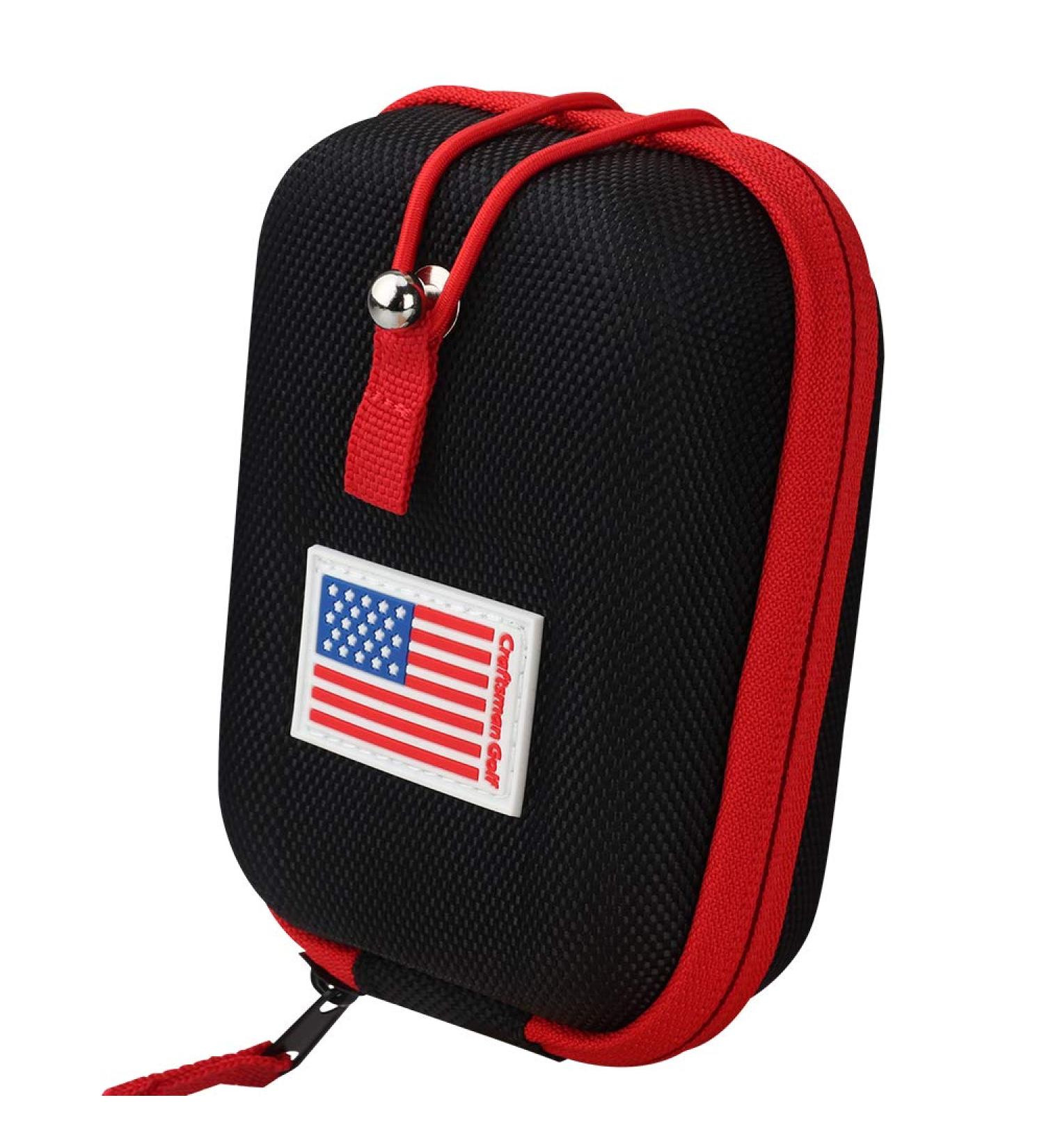 USA Flag Hard Shell Rangefinder Case for Tectectec, Callaway - Customizable with Your Name - Black with Red Edge | Craftsmangolf.com - Buy Online on GoSupps.com