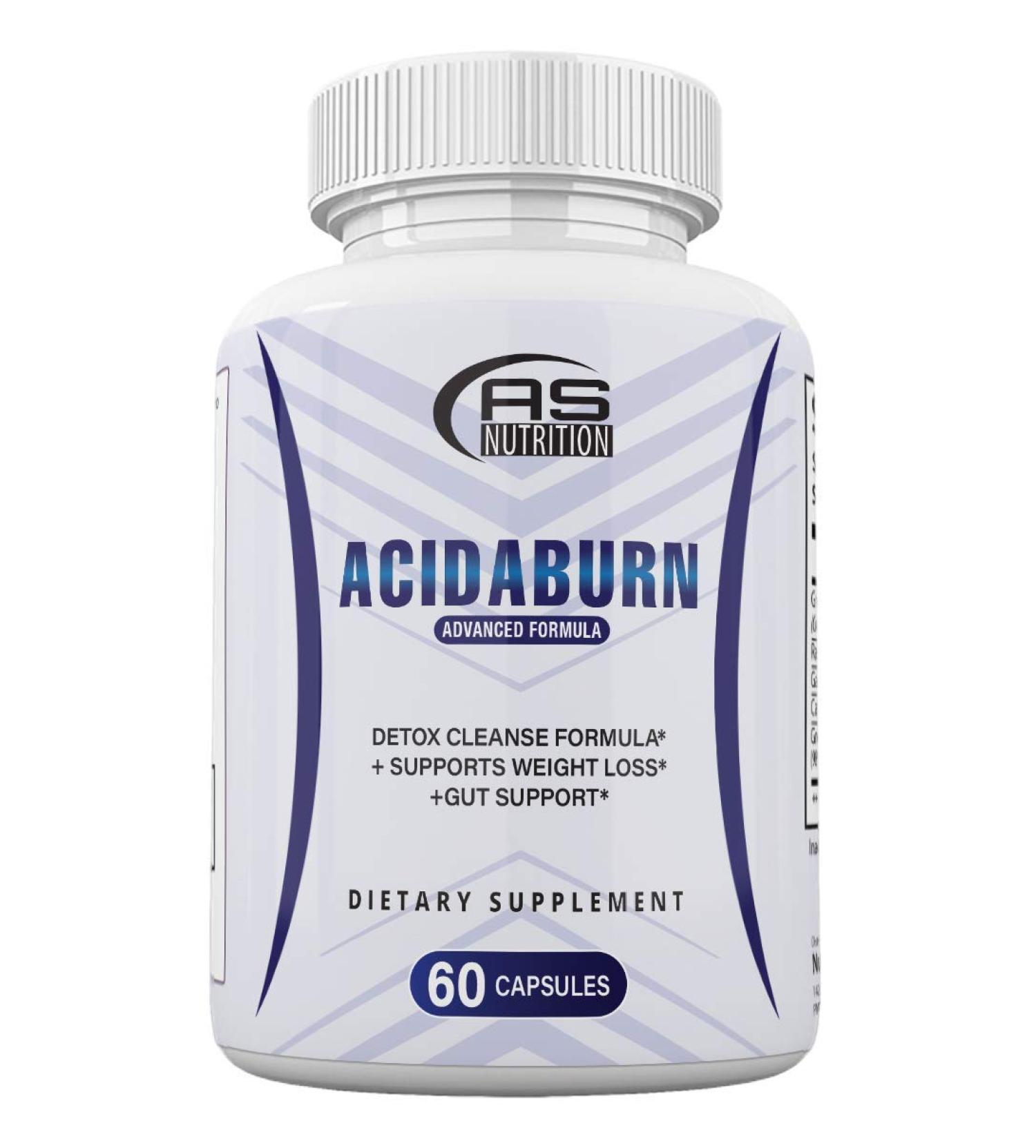 Acidaburn Detox Cleanse Formula - Weight Loss Pills - 60 Capsules - 1 Month Supply - Buy Online on GoSupps.com