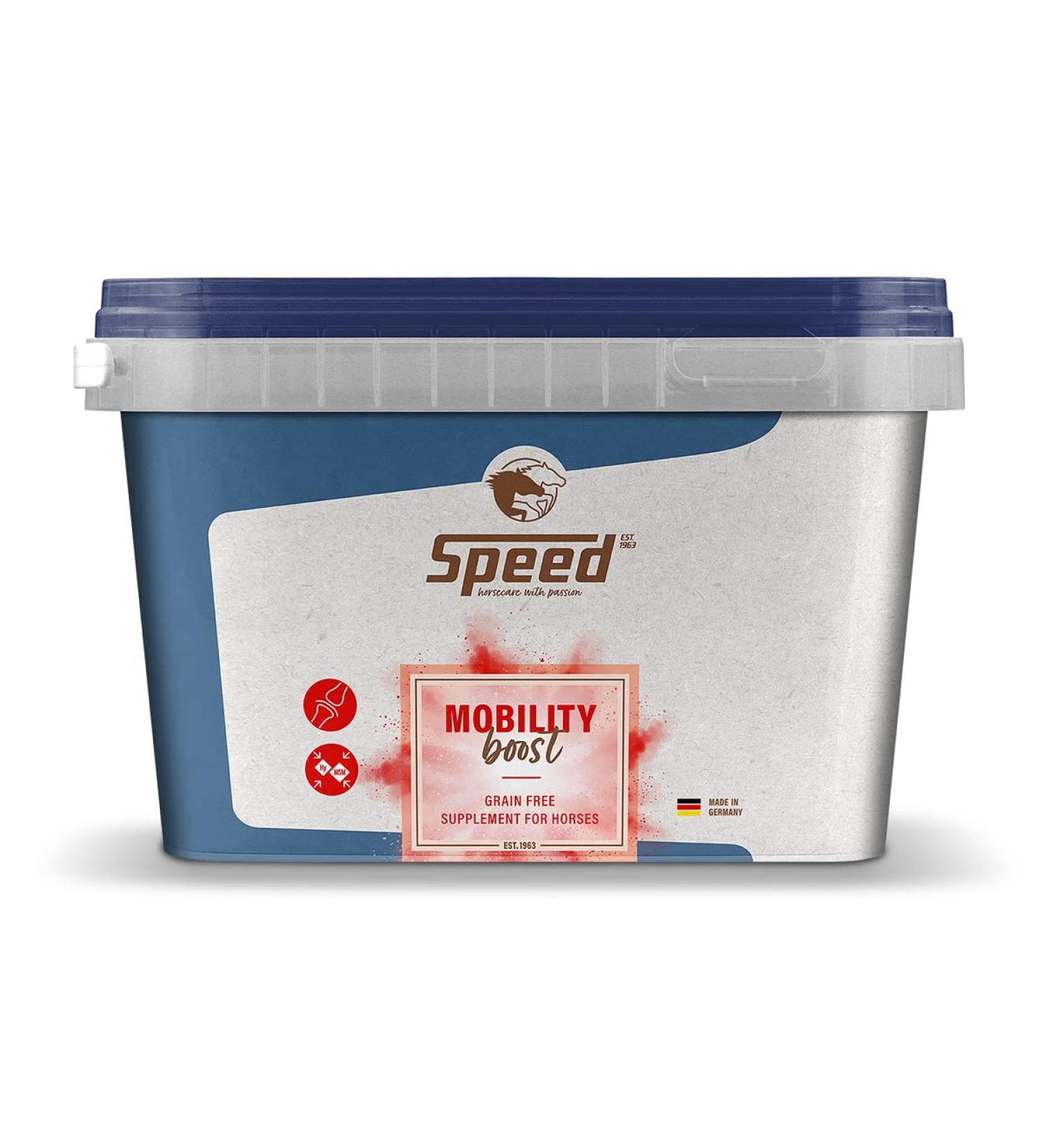 Speed Mobility Boost 1 500 g supplementary feed for the musculoskeletal system of horses supports the joints power recipe with MSM and Hyaluron grain-free