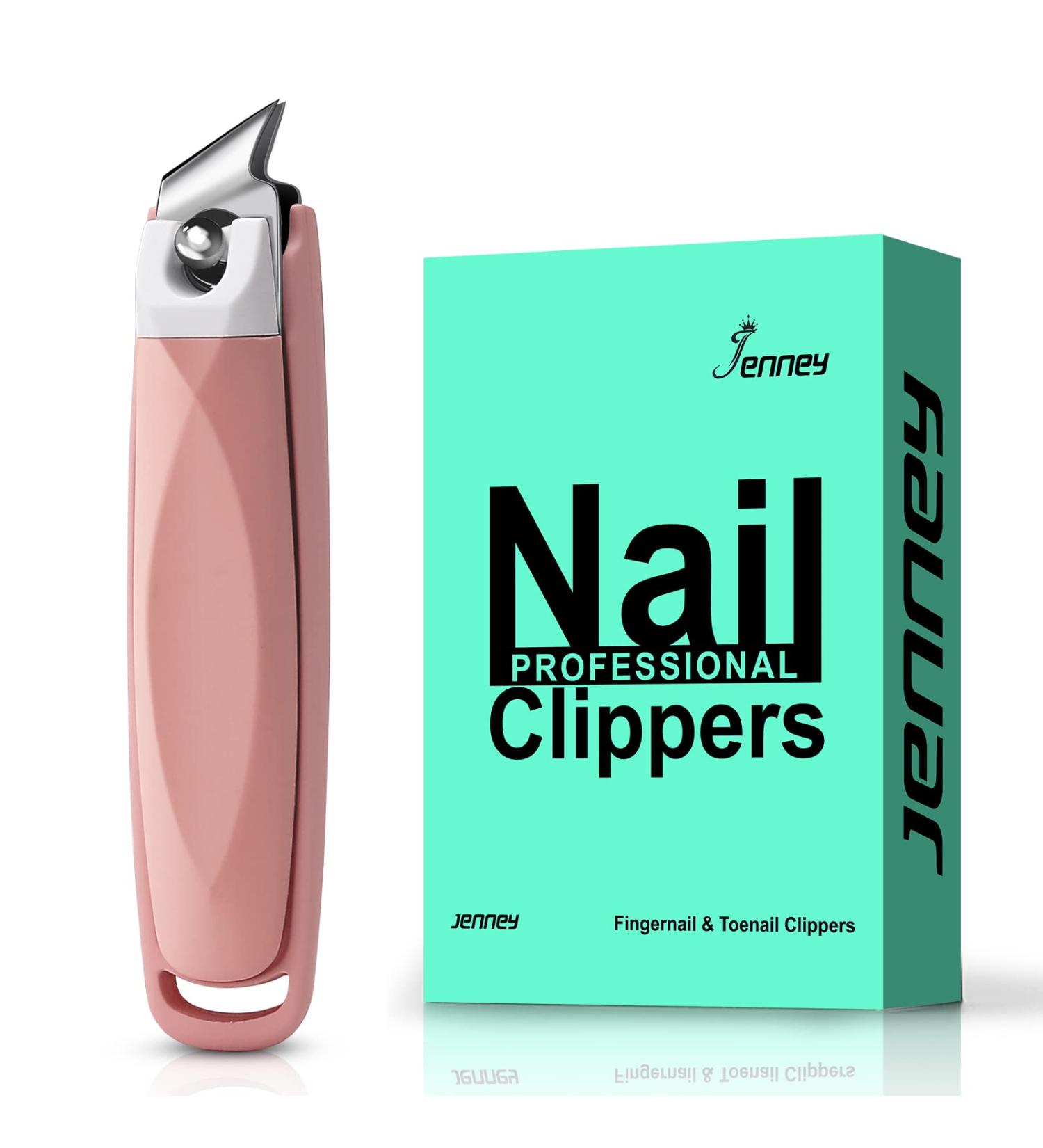 Jenney Slanted Edge Nail Clippers with Catcher - Professional Stainless Steel Fingernail and Toenail Cutters for Men and Women - Buy Online on GoSupps.com