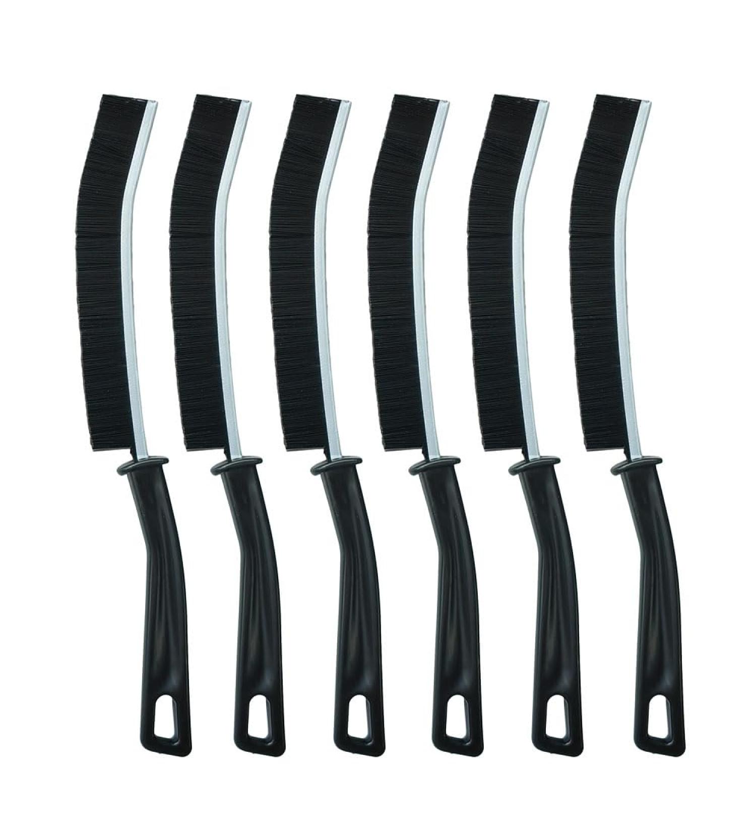 ZAYOIZY 6pcs Hard Bristle Crevice Cleaning Brush for Bathroom Tiles/Window Shower Grout Brush Toilet/Faucet Scrub Brush Household Use Cleaning Tool for Sliding Doors/Toilet Lids/Kitchen Sink Black 6 - Buy Online on GoSupps.com