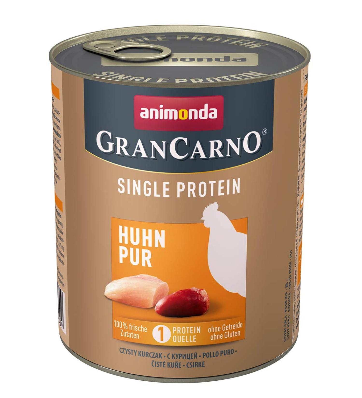 animonda Gran Carno adult Superfoods dog food wet food for adult dogs pure chicken 6 x 800 g pure chicken 1 piece (pack of 6)