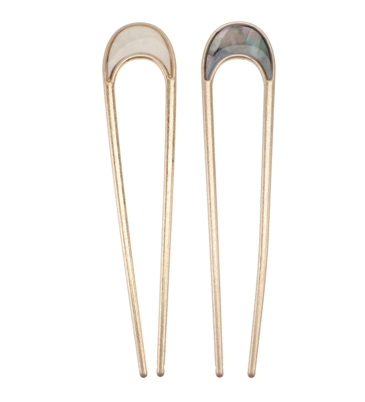 Frcolor 2pcs Vintage Hair Forks - U-Shaped Metal Hairpins for French Style Updos & Retro Chignons - Perfect for Women & Girls - Buy Online on GoSupps.com