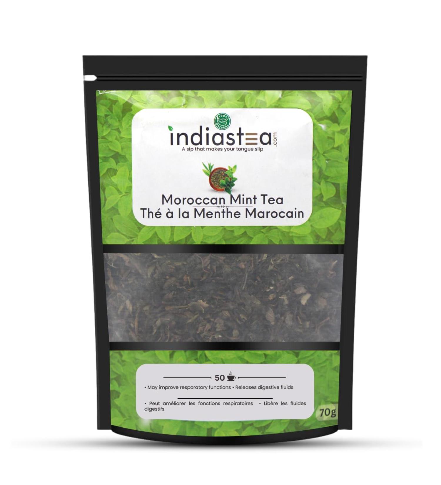 Moroccan Mint Tea | India's Original Tea (50 cups) | Helps with Digestion & Improves Respiratory Functions - Buy Online on GoSupps.com