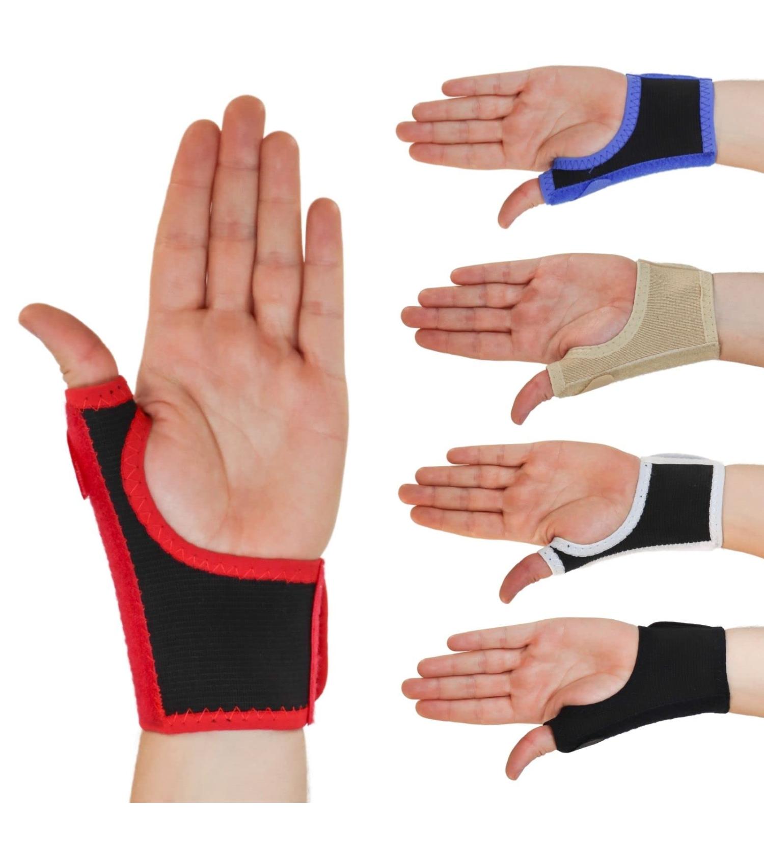 Solace Bracing Thumb Support Max - Breathable Thumb Spica Splint - XL Right Hand - Black/Red Trim - Buy Online on GoSupps.com
