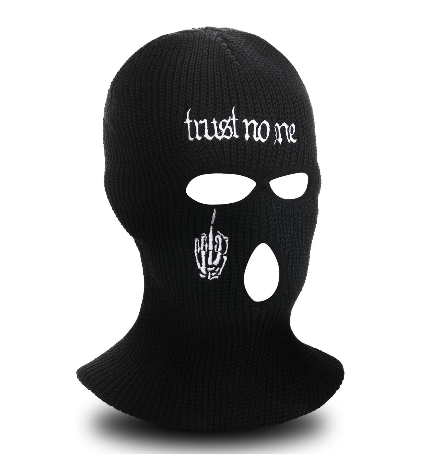 Winter Ski Mask for Men and Women - Knitted 3 Hole Balaclava Face Mask Beanie for Snow Sports - Full Face Cover in Black - Buy Online on GoSupps.com