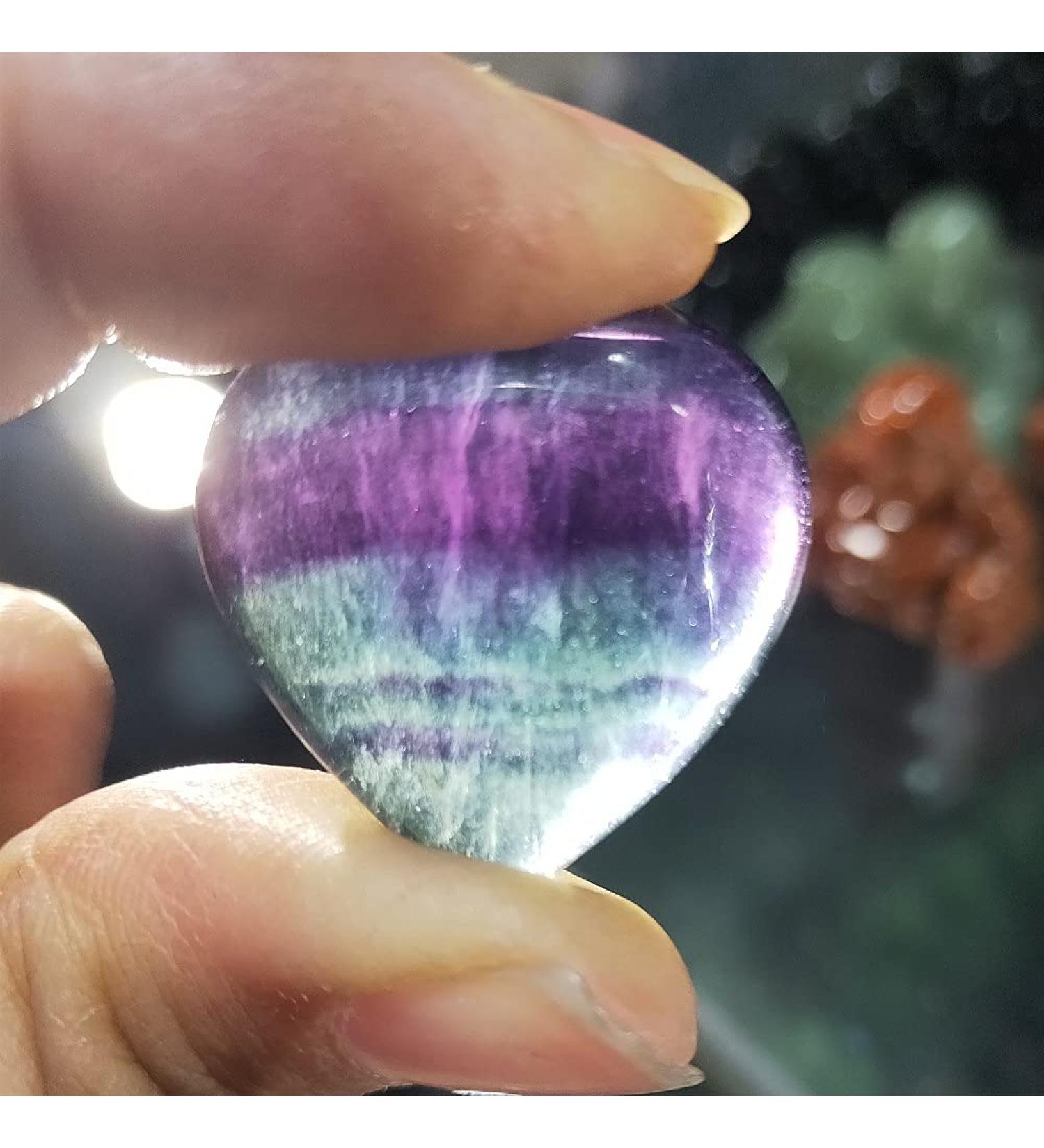 Buy AxBALL 1 Piece Natural Colorful Fluorite Quartz Crystal Heart Pendant - Beautiful Gemstone for Jewelry Lovers - International Shipping Available - Buy Online on GoSupps.com