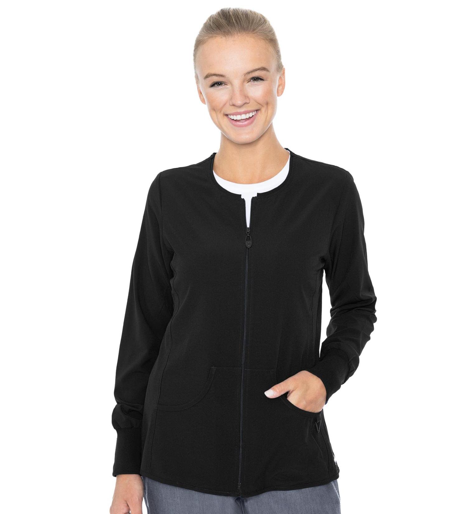 Med Couture Women's Active Collection Warm Terrain Warm Up Jacket - Medium, Black - Buy Online on GoSupps.com