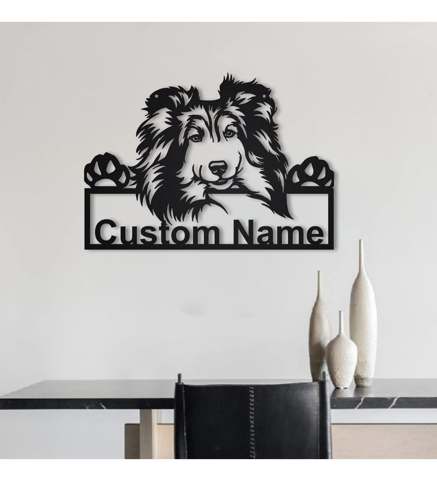 Soulsis Personalized Shetland Sheepdog Wooden Shield Art | Custom Dog Sign | Unique Father's Day Gift | Shetland Sheepdog Decor for Pet Lovers - Buy Online on GoSupps.com