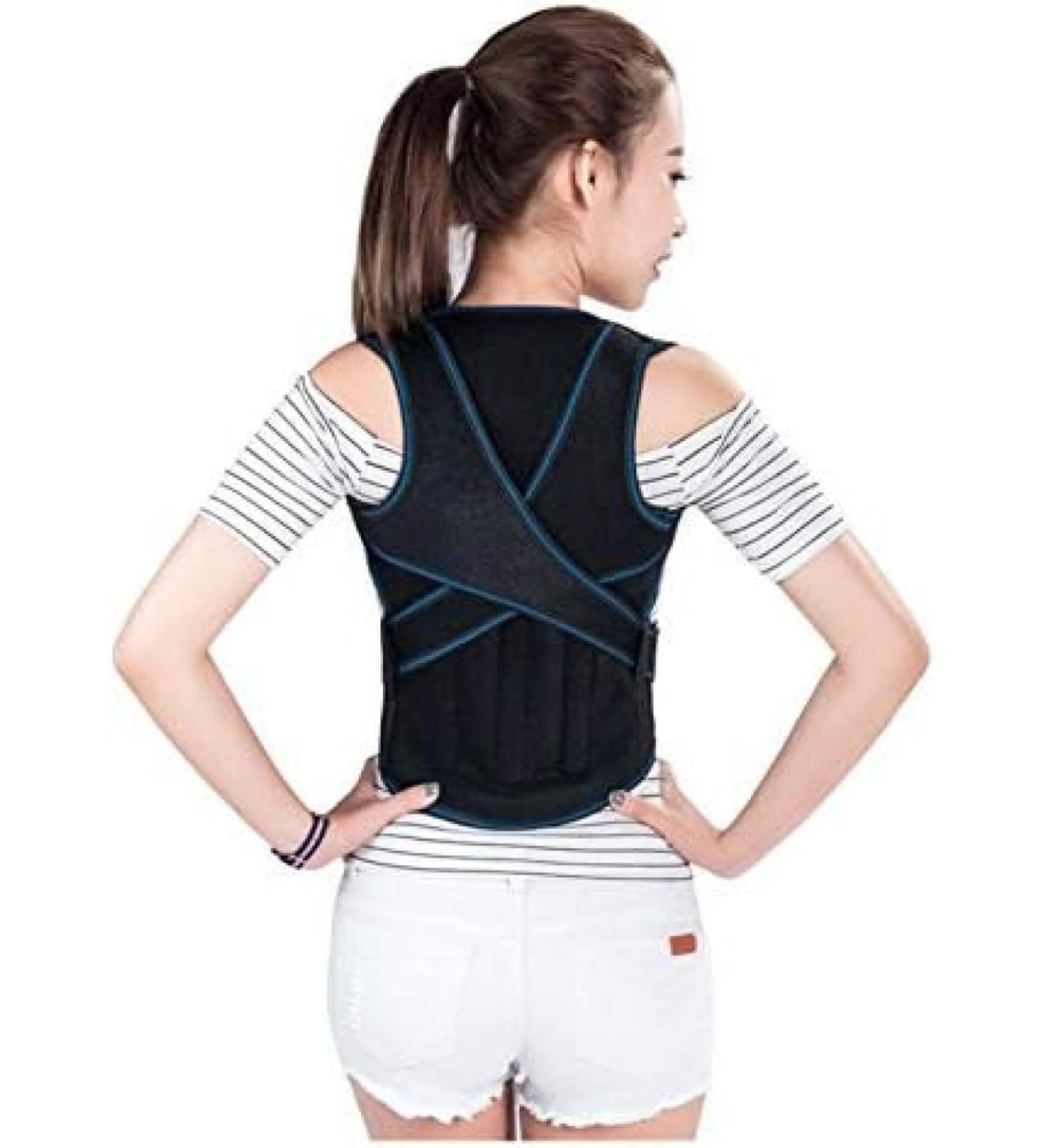 Orthopedic Vest Posture Correct Belt For Health Care Adjustable Posture Corrector Corset Back Support Brace Band Belt Blue M Blue M - Buy Online on GoSupps.com