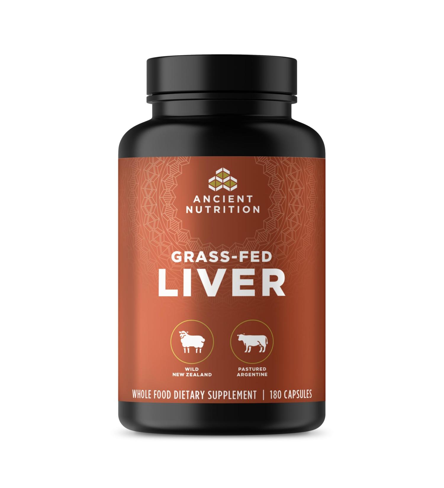 Ancient Nutrition Organ Supplements Grass-Fed and Wild Organ Complex Capsules Beef & Lamb Liver Supports Healthy Blood Gut and Liver 180 Ct - Buy Online on GoSupps.com