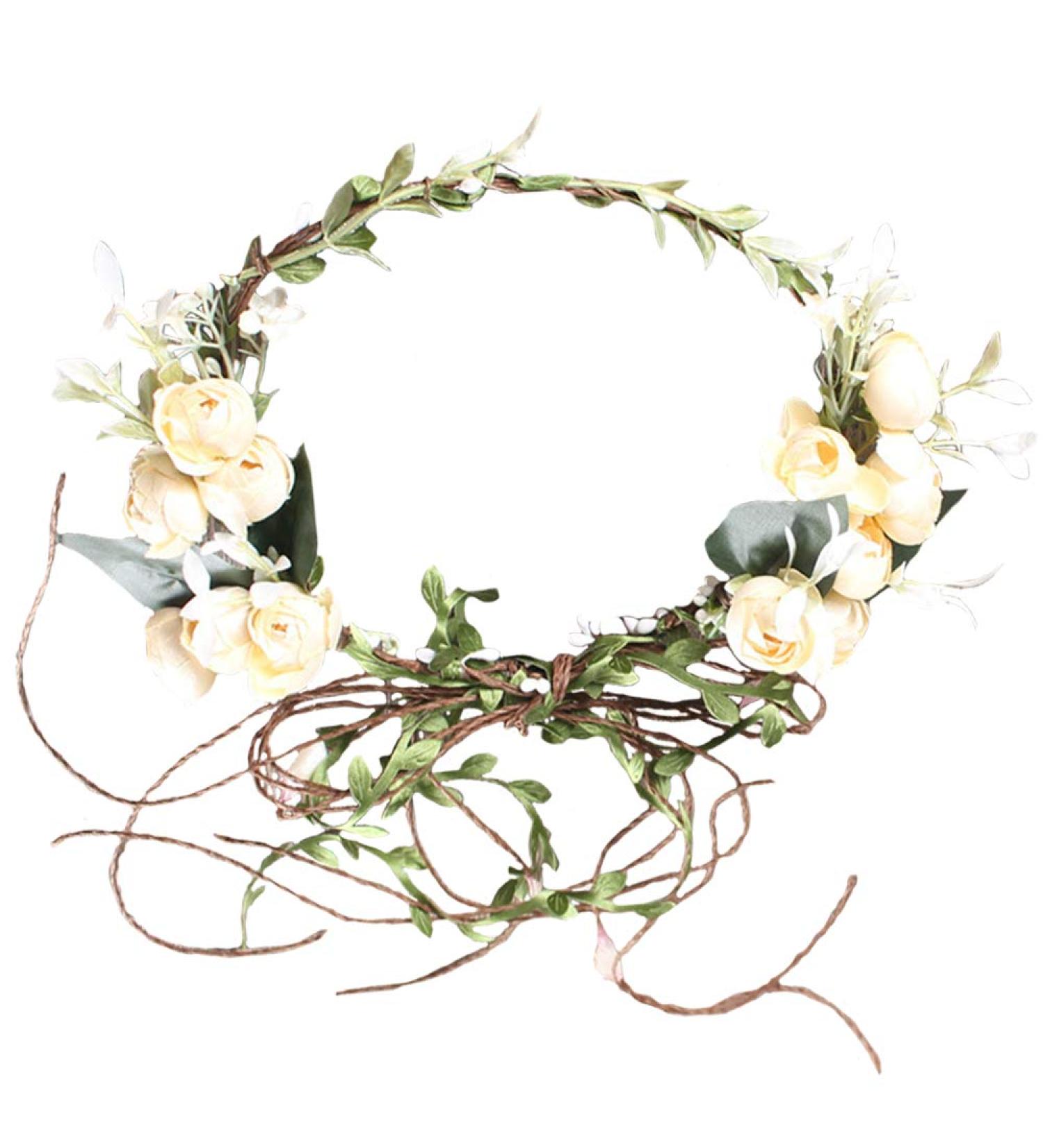 White Flower Crown Headband | Bridal Wedding Hair Accessories - Buy Online on GoSupps.com