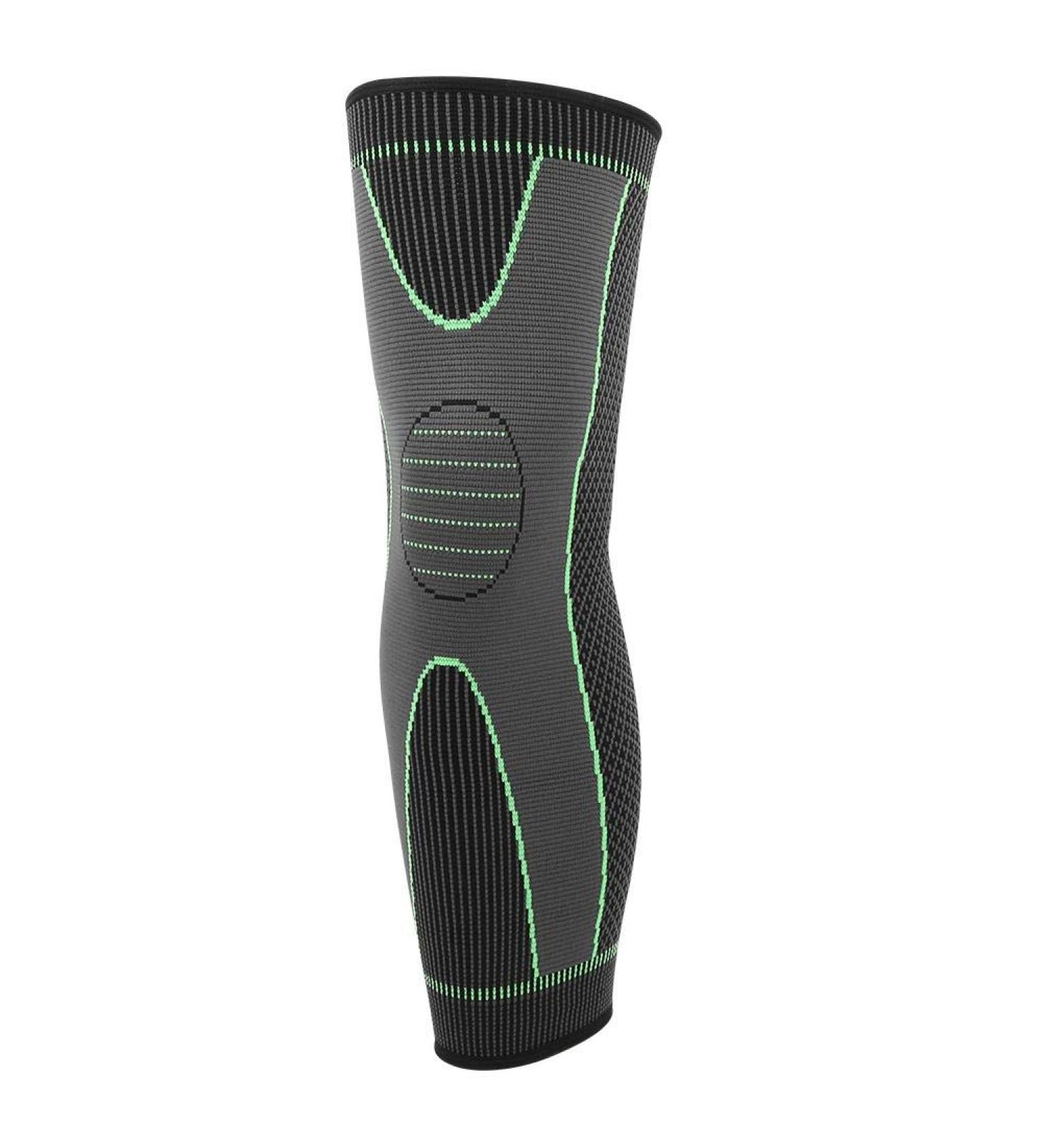 Keenso Black Green Elastic Sports Knee Pad Guard | Warm Lengthen Leg Sleeve Kneepad | 1PC - Buy Online on GoSupps.com