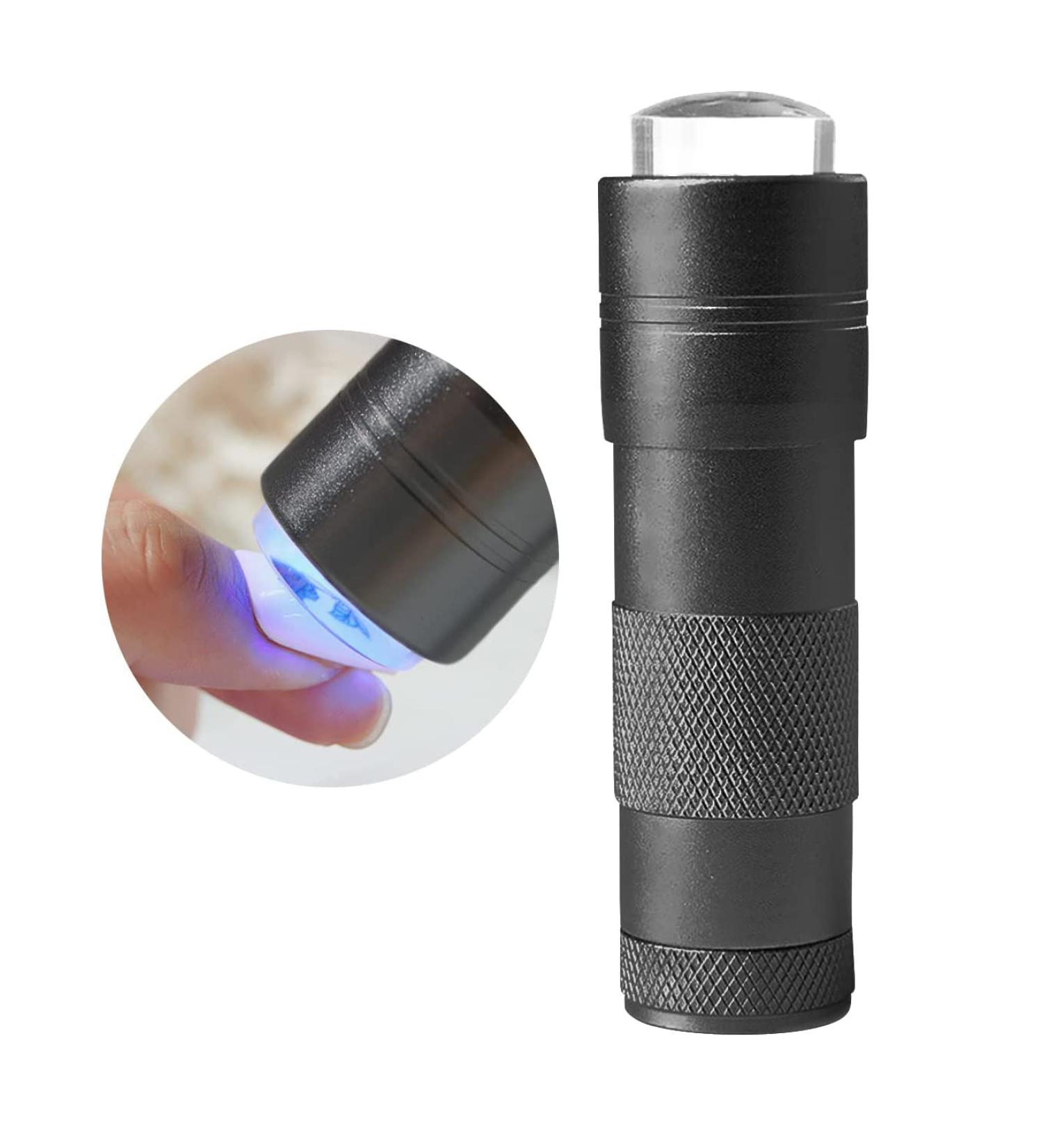 Portable Mini UV Nail Dryer with LED Lamp | Flatten Gel Nails, Silicone Head | Black - Buy Online on GoSupps.com