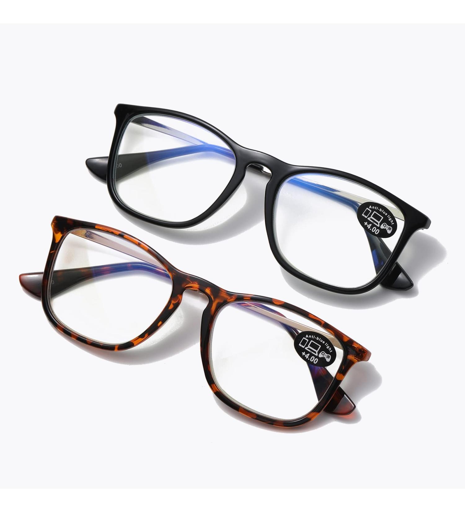 Buy Bevi 2 Pack Anti Blue Light Reading Glasses - Stylish & Durable Square Readers for Men & Women | 2.5x Magnification - Buy Online on GoSupps.com