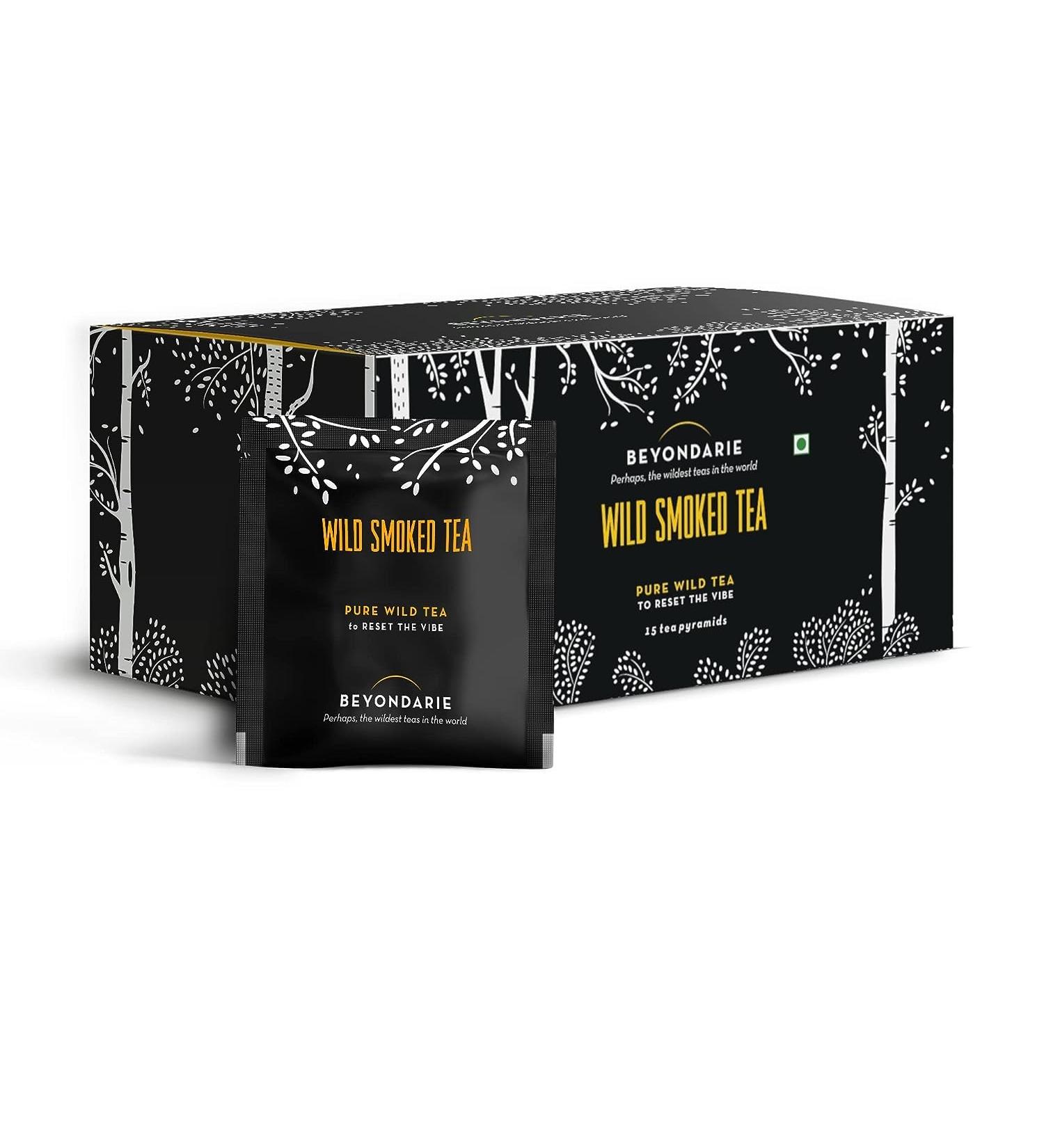 BEYONDARIE Smoked Tea Bags - 15 Long Leaf Pyramid Herbal Teabags - Buy Online on GoSupps.com