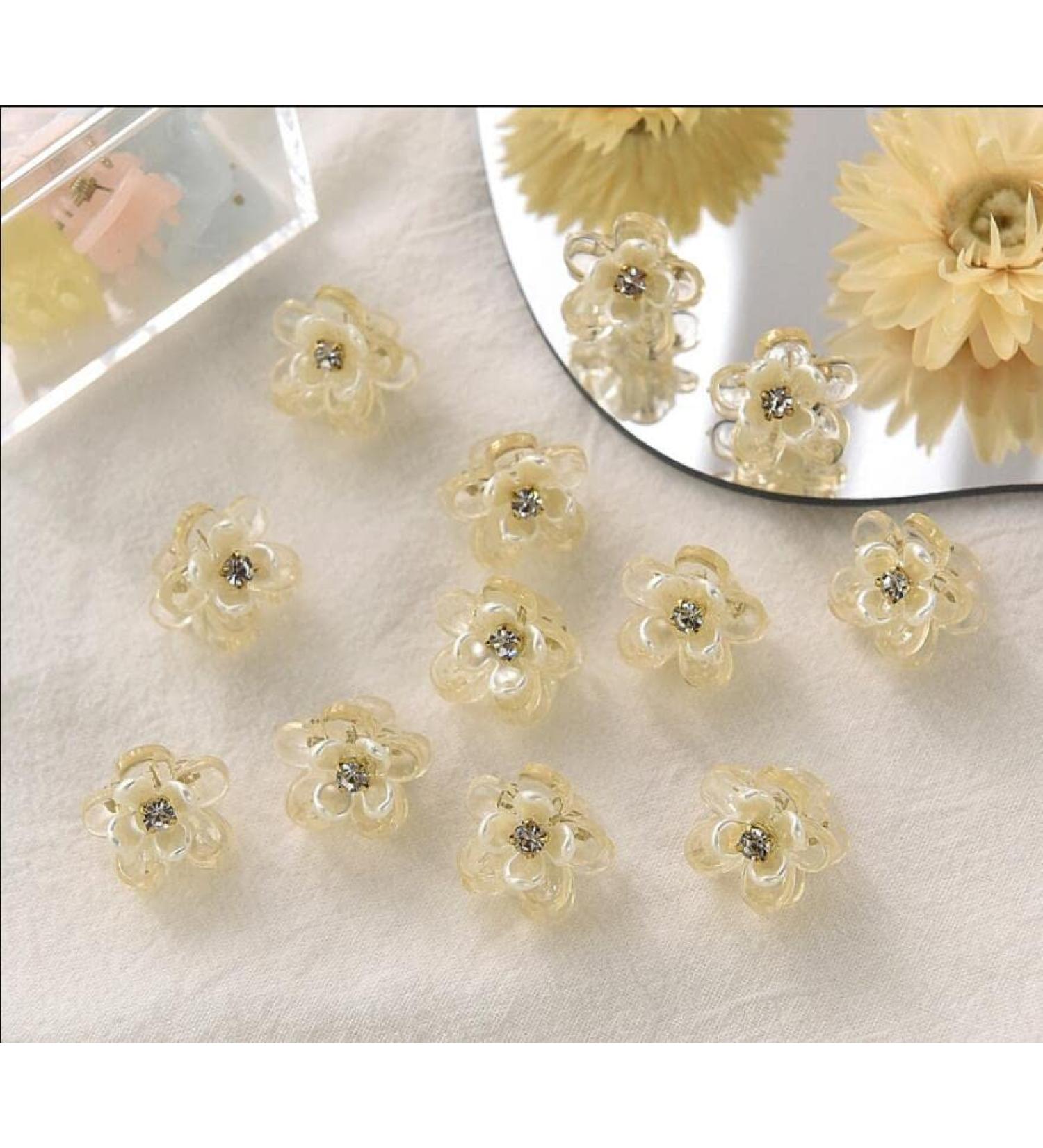 12PCS Small Hair Clips Crystal Mini Flower Hair Clips Tiny Claw Clips Hair Clips Hair Accessories for Girls Champagnezuan 12pcs Champagnezuan - Buy Online on GoSupps.com