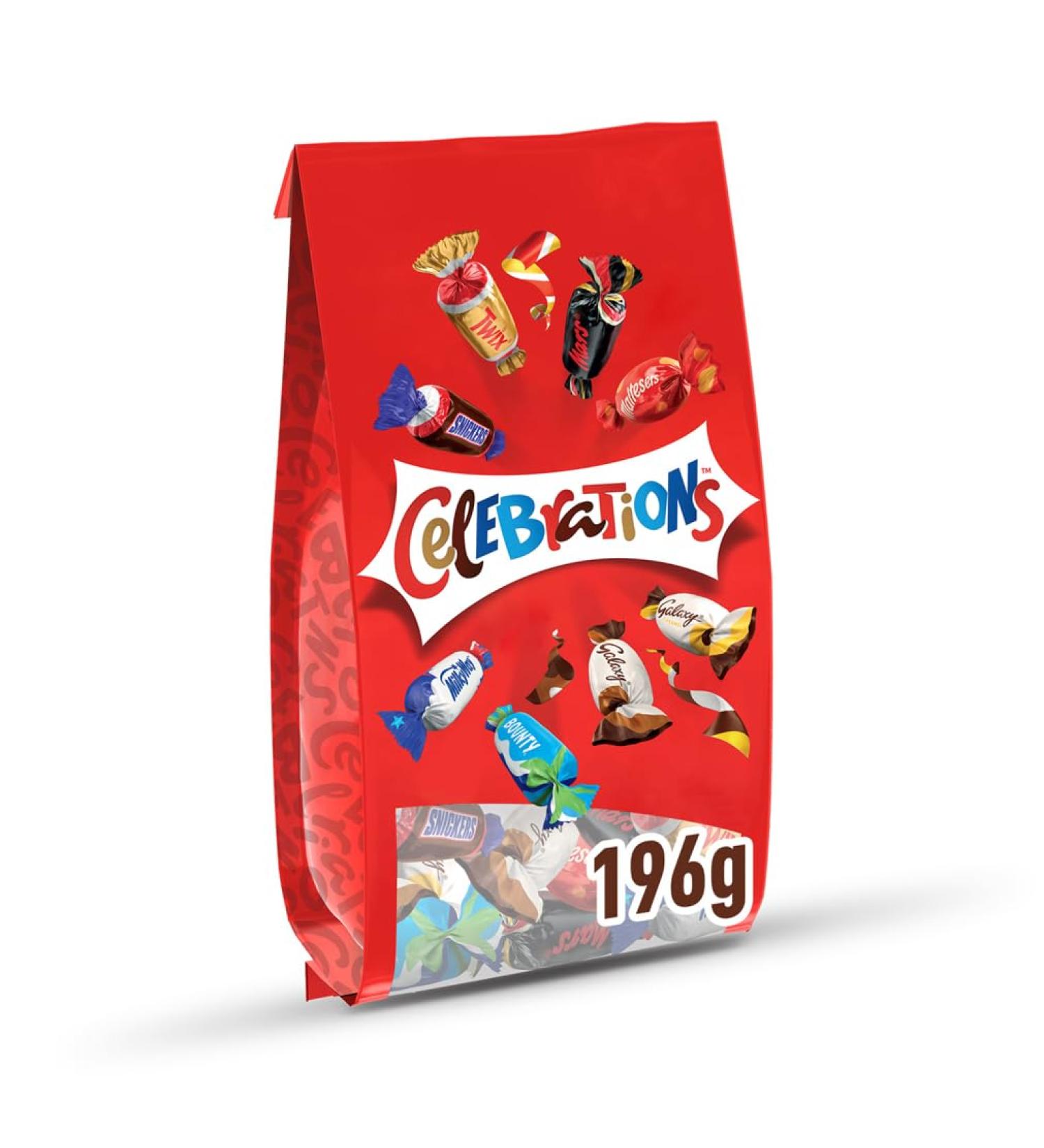 CELEBRATIONS - Assortment of Milk Chocolates to Share - SNICKERS TWIX MARS MALTESERS BOUNTY and others - Ballotin format - Buy Online on GoSupps.com