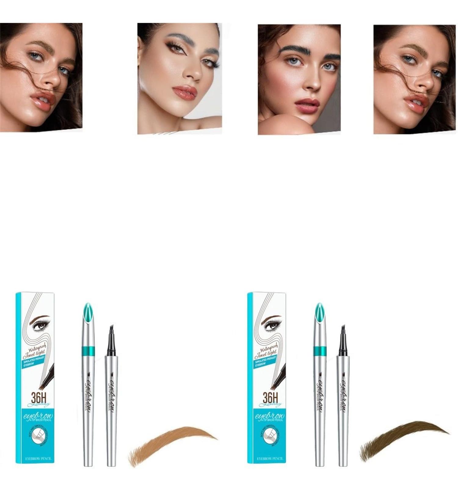2024 New Magic Eyebrow Pencil Microblading Eyebrow Pen Waterproof Long-Lasting Eyebrow Microblading Pen Eyebrow Pencil with an Upgrade Micro-Fork Tip Applicator (Light Brown+Dark Brown) - Buy Online on GoSupps.com