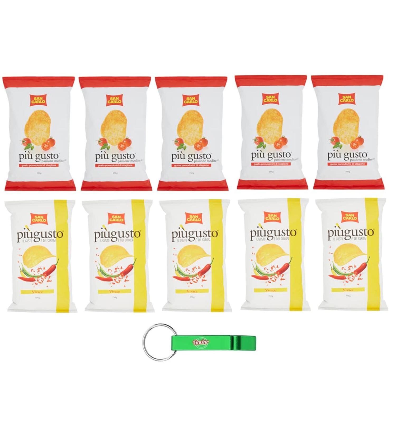 Beni Culinari Lot de 10 paquets de test pour patatine poivrons tomates cerises chips de pommes de terre sachet de 150 g + porte-cl s gratuit - Buy Online on GoSupps.com
