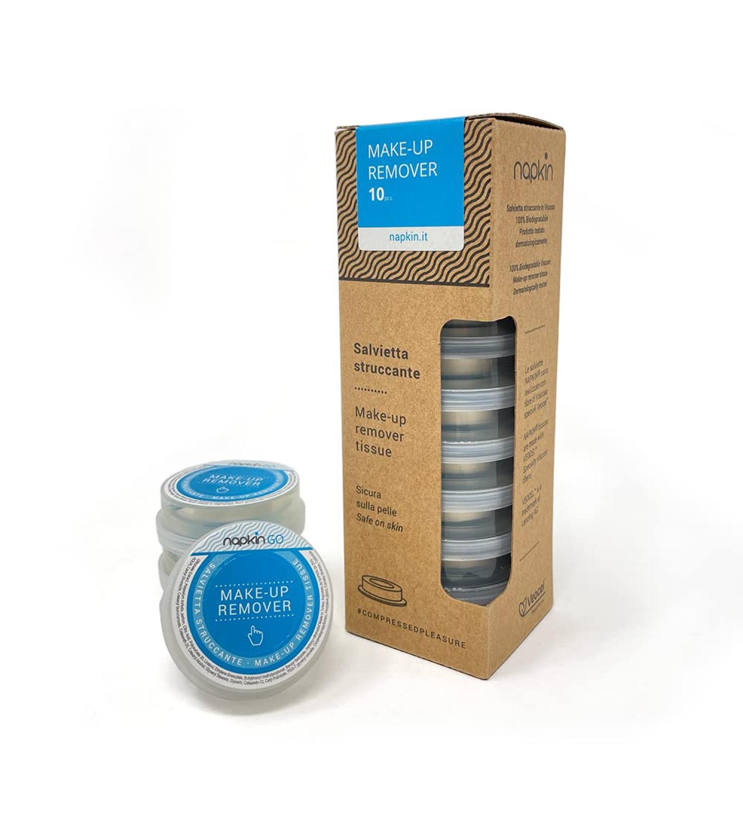 10 Make-Up Remover Tissue Capsules - Travel-Friendly Disposable Compressed Cotton Towels for Beauty Camping & Outdoor Use - Buy Online on GoSupps.com