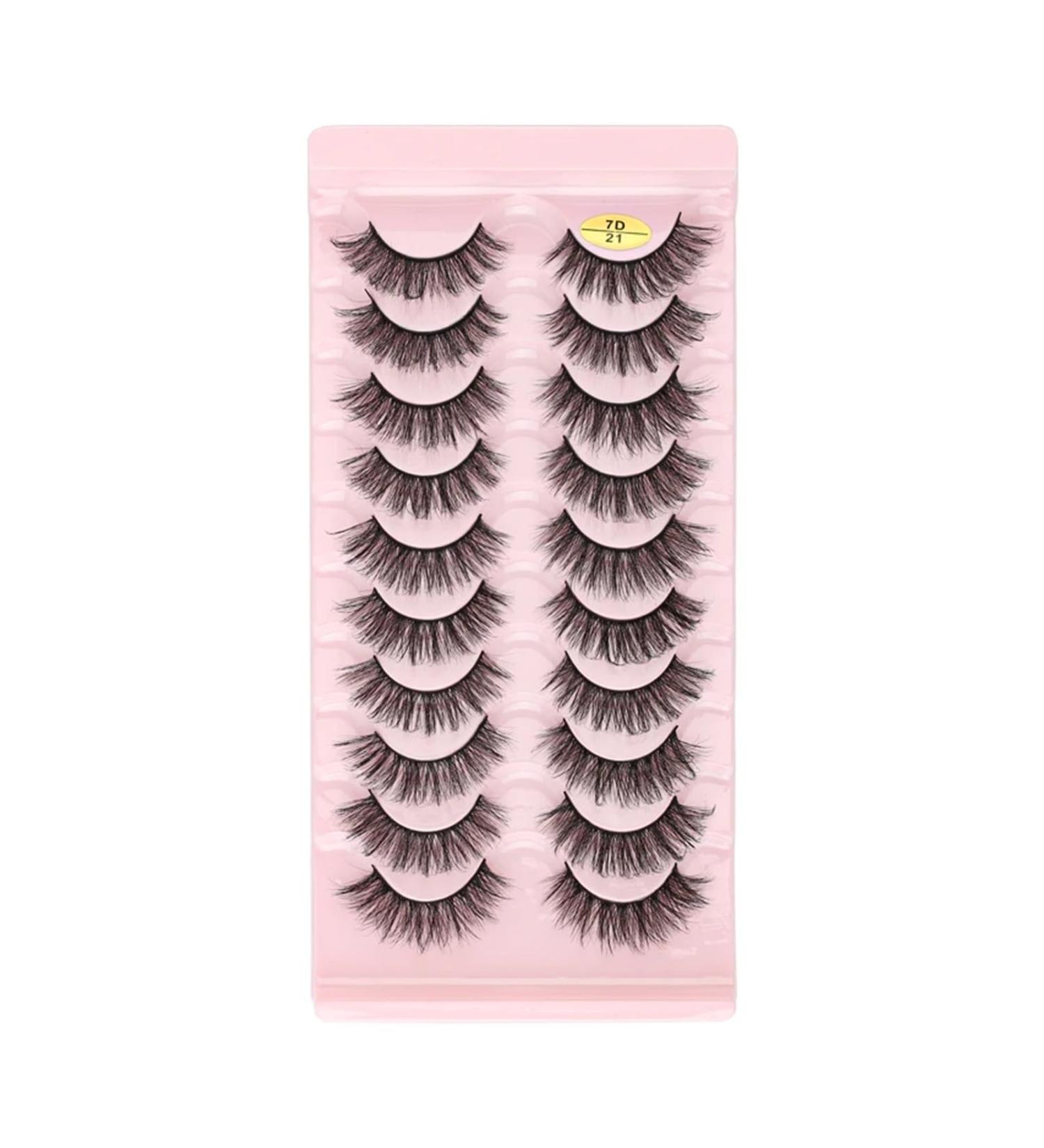 UAMOU Lashes Volume Fluffy Dense Russian Curling Fake Eyelashes Mink Eyes Extension Russian Strip Lashes handmade Cheerfully (Color : 10pairs 7D-21 Size : 5 Boxes) - Buy Online on GoSupps.com