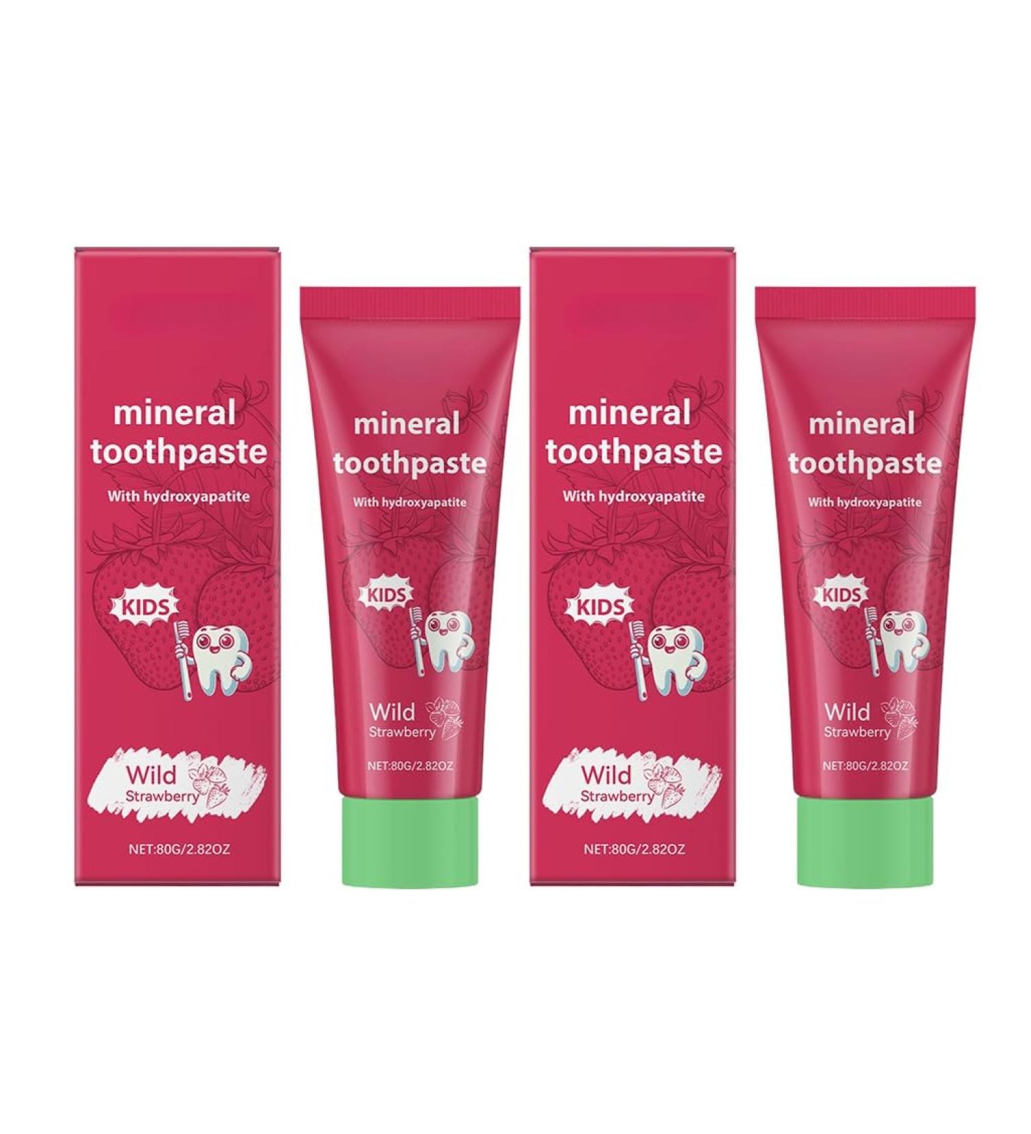 Kids Toothpaste Strawberry Flavor - Gentle Oral Care Teeth Cleaning Enamel Protection Reduces Stains for Children(2PCS) - Buy Online on GoSupps.com