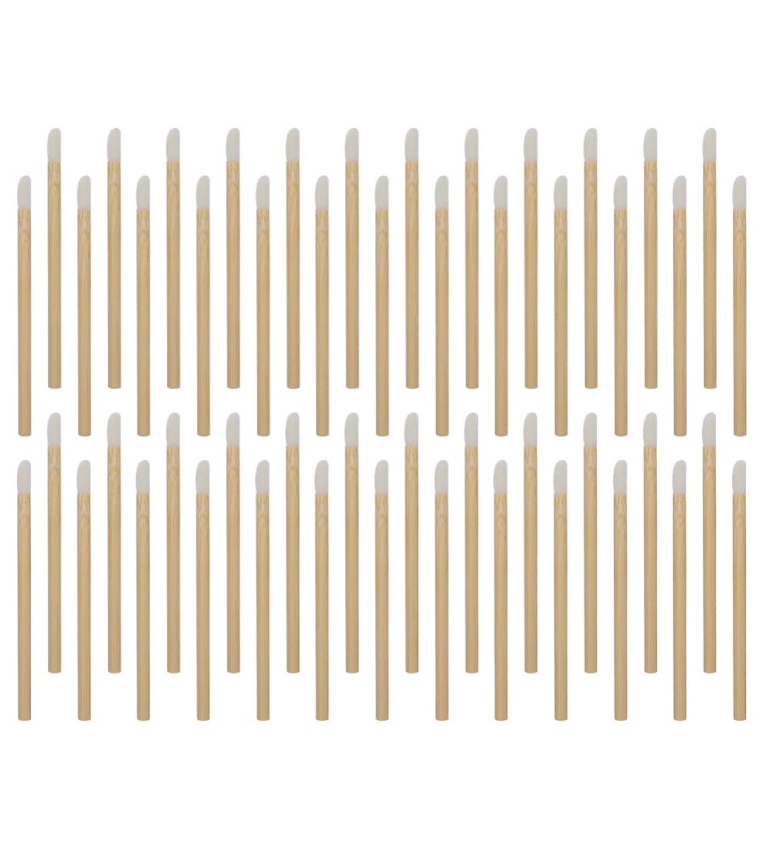 FOMIYES 50Pcs Disposable Wooden Lip & Eyeshadow Brushes | Portable Lip Makeup Applicators for Professional Use - Buy Online on GoSupps.com
