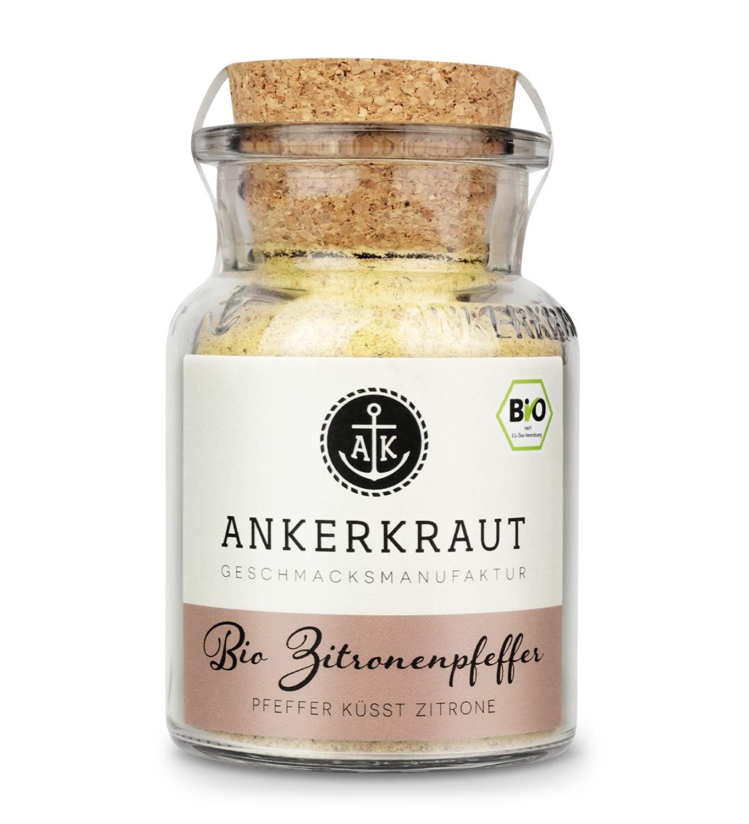 Anchor Herb Organic Lemon Pepper - Summer Freshness Kick 85g Cork Glass | Perfect for Meat Fish & Vegetables - Buy Online on GoSupps.com