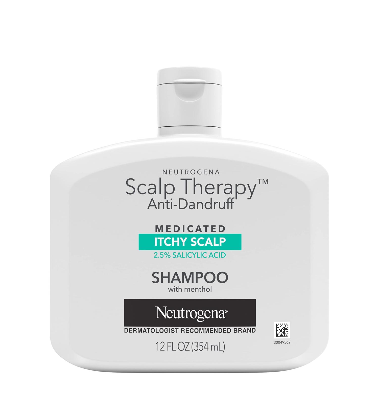 Neutrogena Scalp Therapy Anti-Dandruff Shampoo | 2.5% Salicylic Acid | Peppermint Fragrance | 12 fl oz - Buy Online on GoSupps.com