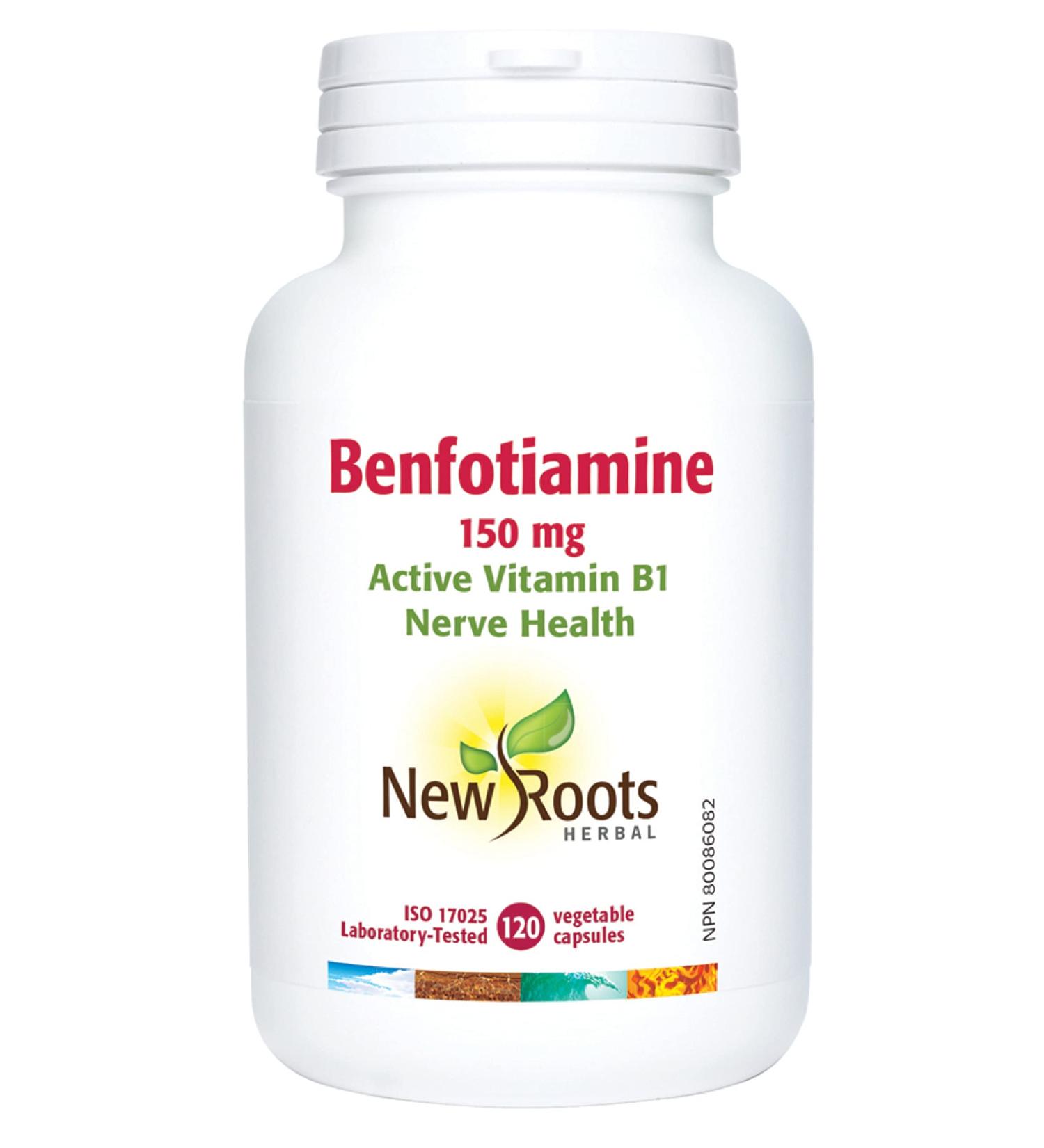 New Roots Herbal - Benfotiamine 150mg 120 Capsules - Active Vitamin B1 - Supports the Healthy Function of Nerves in Individuals with Polyneuropathy - Helps in Energy Production 120 count (Pack of 1) - Buy Online on GoSupps.com