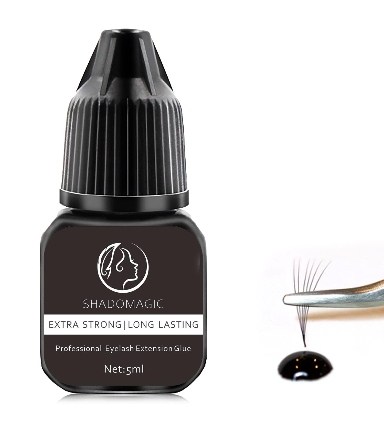 5ml Extra Strong Eyelash Extension Glue - 1-2S Drying Time, 8 Weeks Retention, Low Fume Black Adhesive for Professional Use - Buy Online on GoSupps.com