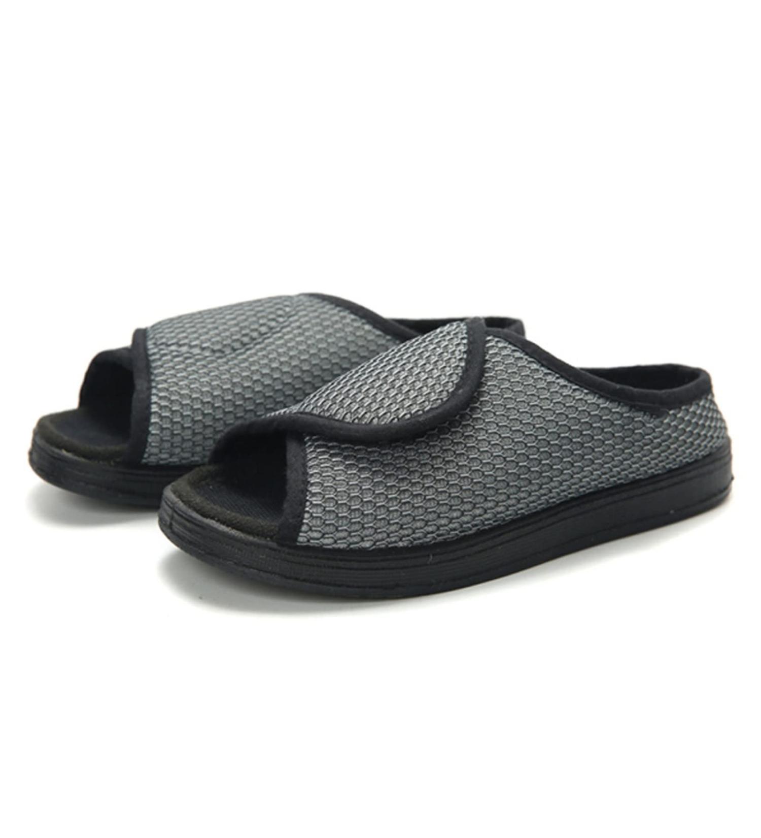 ZXAY Open Toe Diabetic Sandals - Men's & Women's Walking Shoes for Swollen Feet - Grey - Size 39 Men 6/Women 7 - Buy Online on GoSupps.com