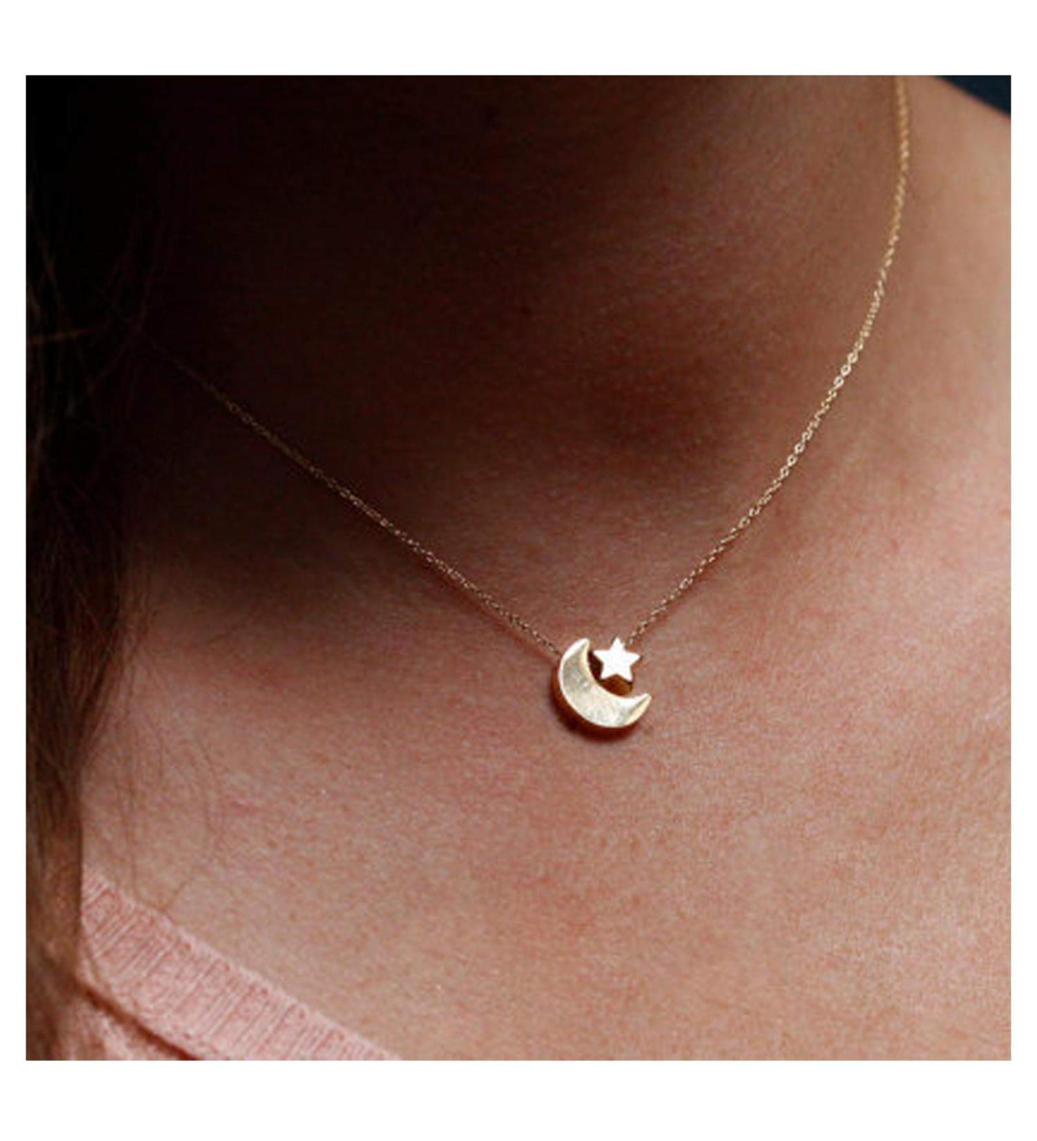 Boho Moon Phase Necklace - Adjustable Star & Moon Pendant Jewelry for Women & Girls | Celestial Festival Gold Necklace - Buy Online on GoSupps.com