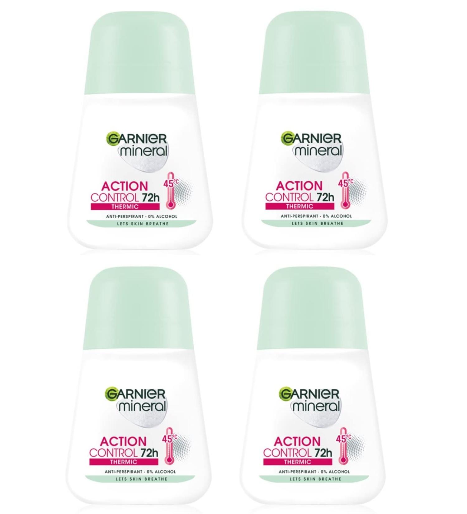 Garnier Mineral Action Control Thermic Anti-perspirant Roll On for Women - Pack of 4 (200ml) - Buy Online on GoSupps.com
