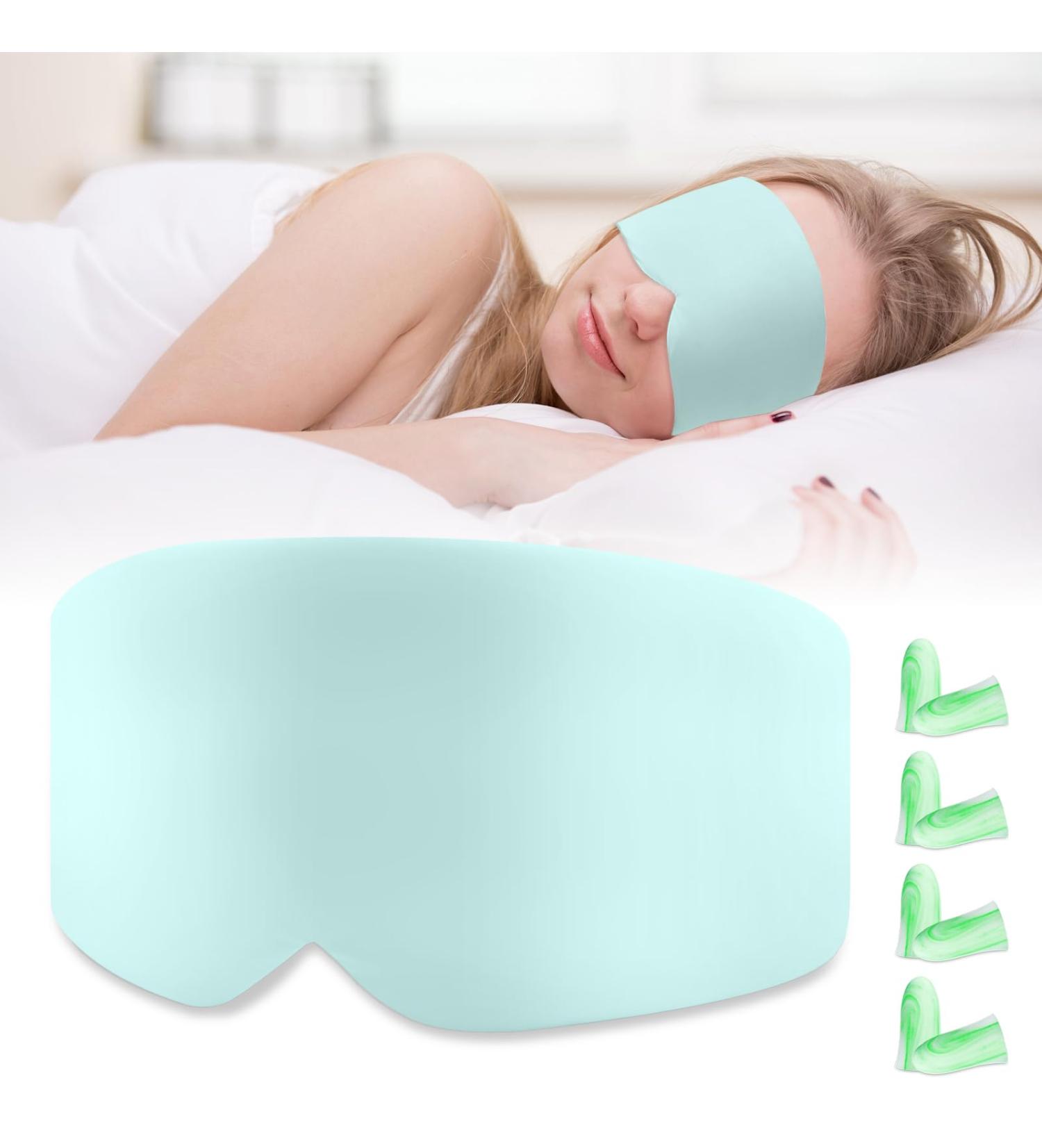 Sleep Mask & Hearing Protection - 1 Super Soft Green Sleep Mask + 4 Ear Plugs | Travel & Home Essentials for Men & Women - Buy Online on GoSupps.com