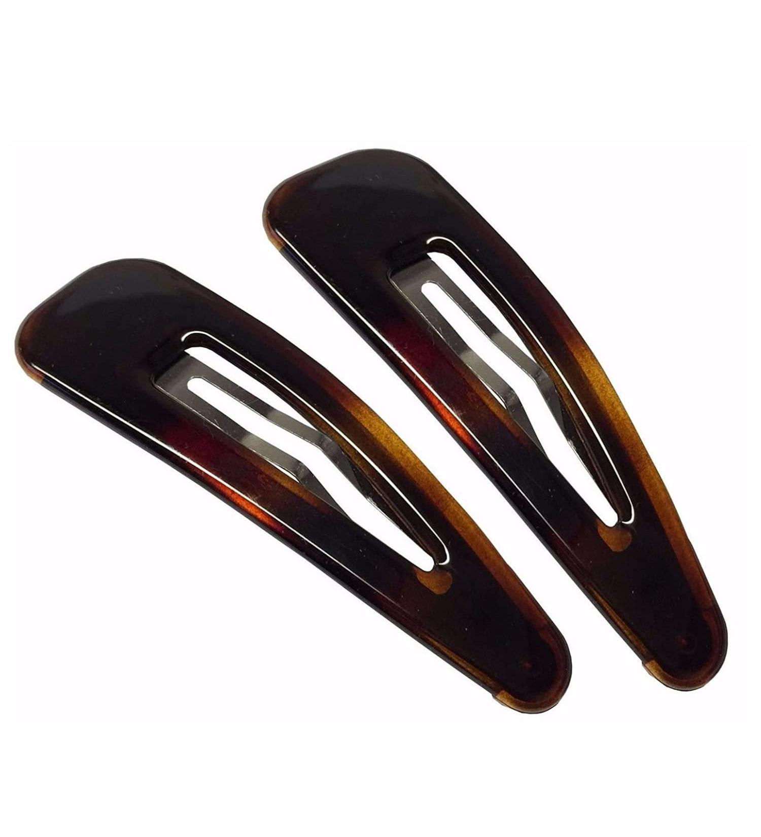 Parcelona French Clic Clac Tortoise Shell Brown Hair Clips for Women - Buy Online on GoSupps.com