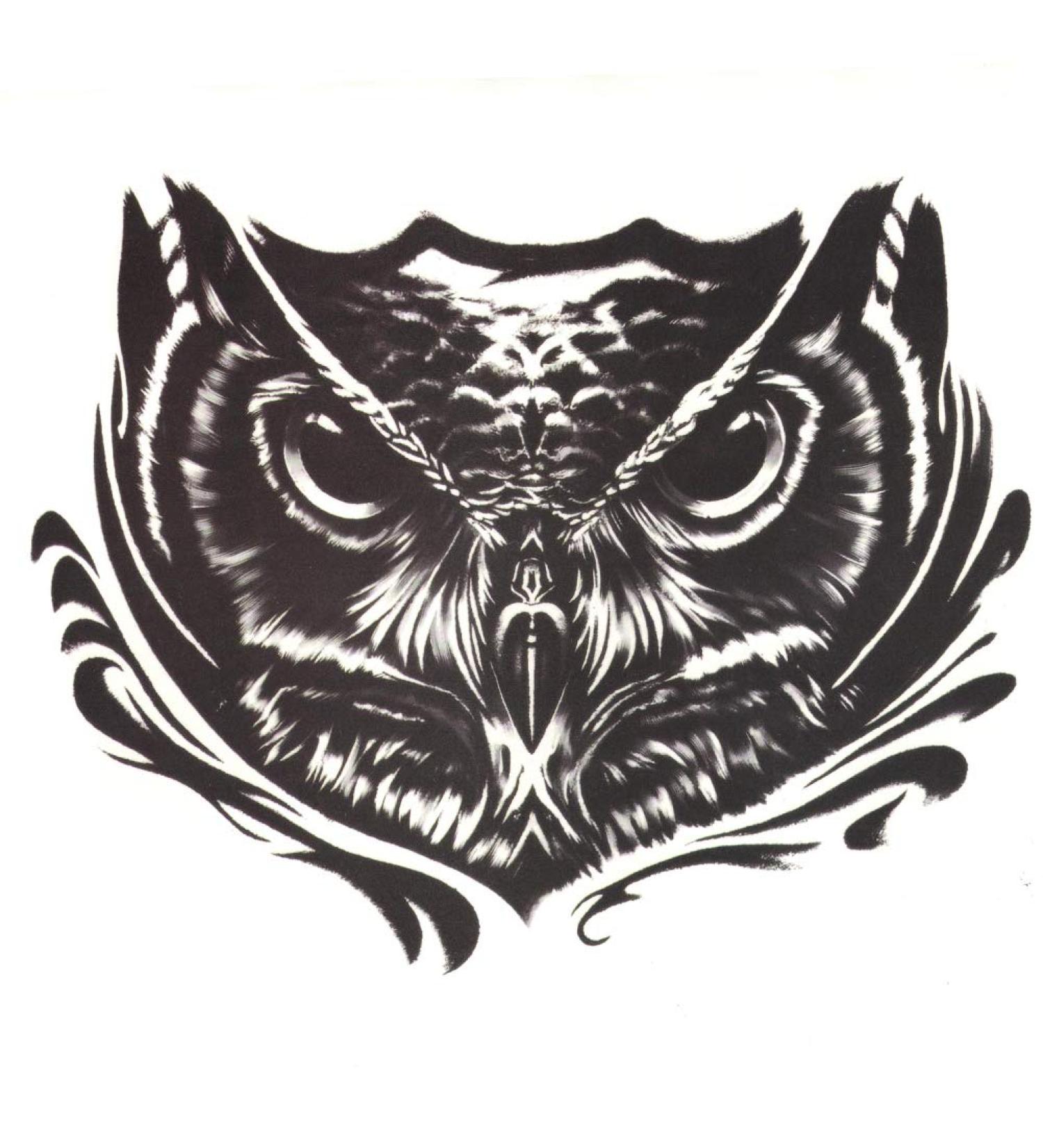 Sexy Black Owl Waterproof Temporary Tattoo Sticker - Body Art Removable Paper (20*30cm) - Buy Online on GoSupps.com