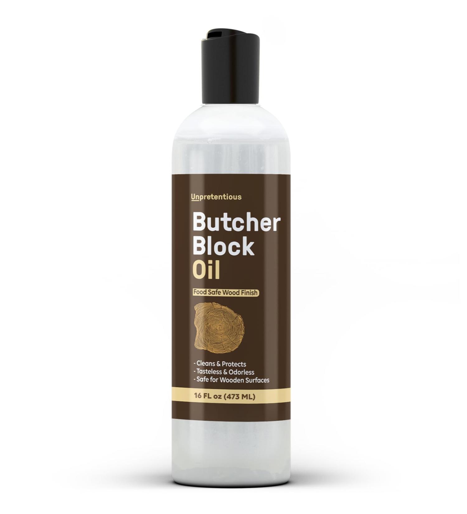 Unpretentious Butcher Block Oil - 16 fl oz | Safe for Butcher Blocks Cutting Boards & Wood Utensils - Premium Food-Safe Finish - Buy Online on GoSupps.com