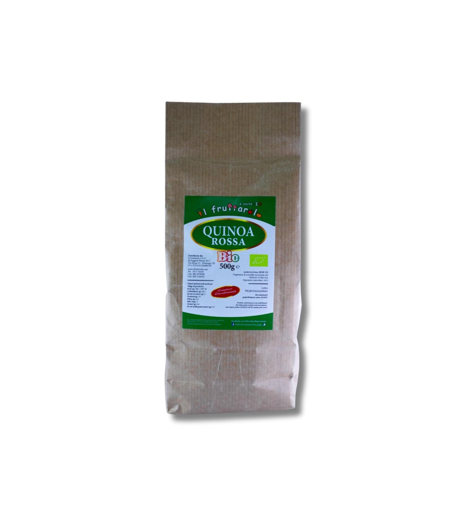  IL FRUTTAROLO ANCHE BIO Organic Red Quinoa 500g naturally gluten-free - rich in fiber calcium and iron - Buy Online on GoSupps.com