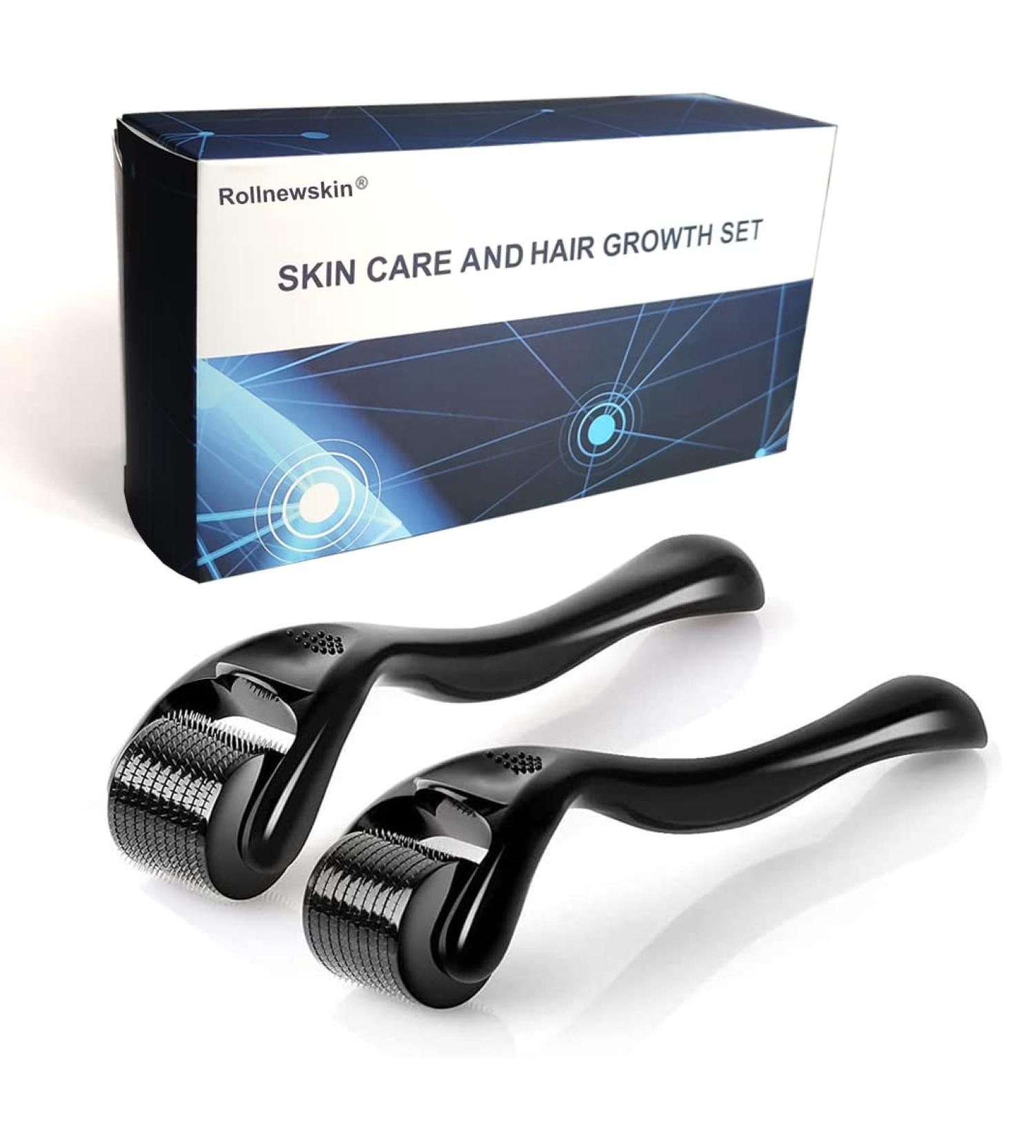 Rollnewskin Derma Roller for Hair & Beard - 2Pack(1.0+1.5) mm 540 Titanium Microneedling Roller Beard Dermaroller for Face Body Scalp Men Women (1.0+1.5)mm - Buy Online on GoSupps.com
