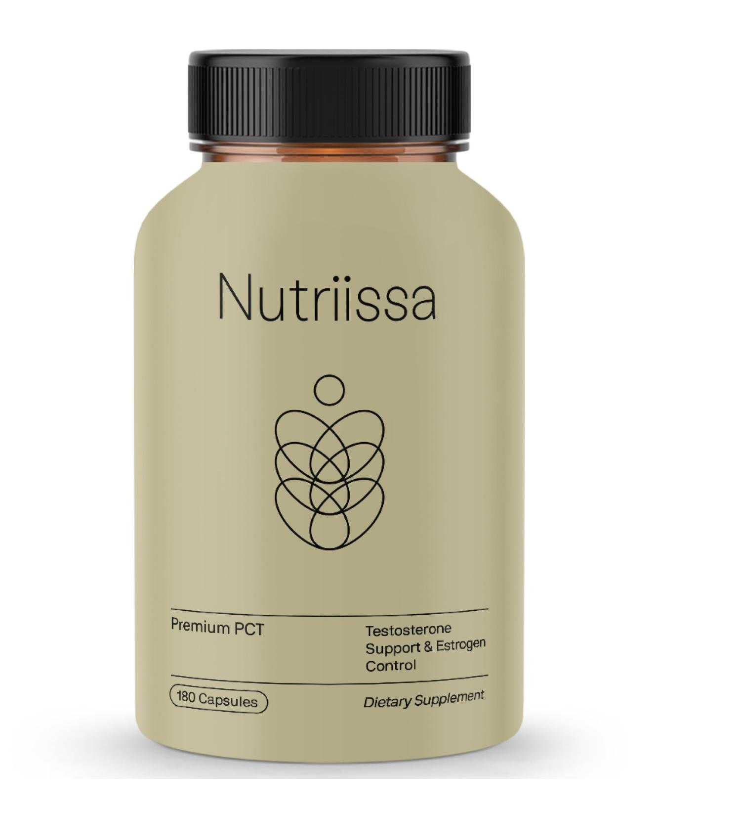 Nutriissa PCT - Premium Testosterone Support & Estrogen Control - EPEB Certified for Purity & Potency - 200:1 Tongkat Ali & Fadogia Agrestis - Vegan, 180 Capsules - Buy Online on GoSupps.com