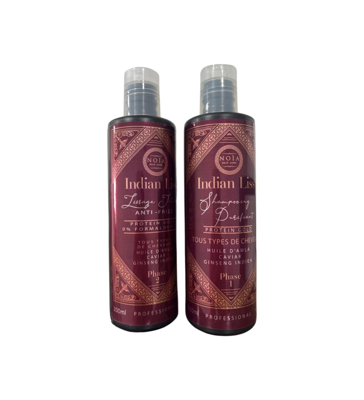  NOIA PARIS Indian Hair Straightening Indian Liss Amla Amazon Oils & Indian Ginseng Protein Gold 200 ml for 2 Uses - Buy Online on GoSupps.com