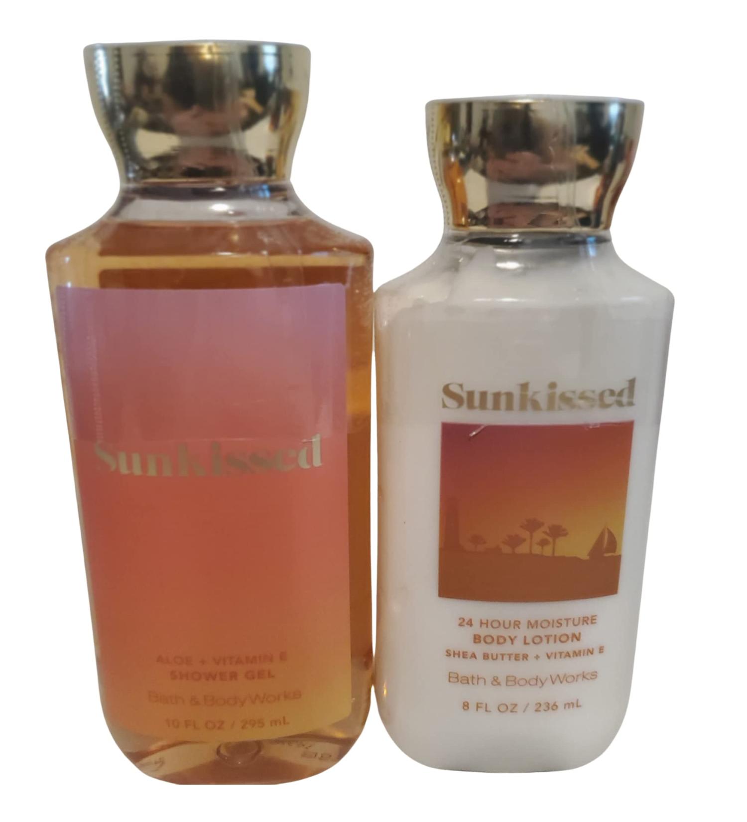 Bath and Body Works Gift Set of 10 oz Shower Gel and 8 oz Lotion (Sun Kissed)