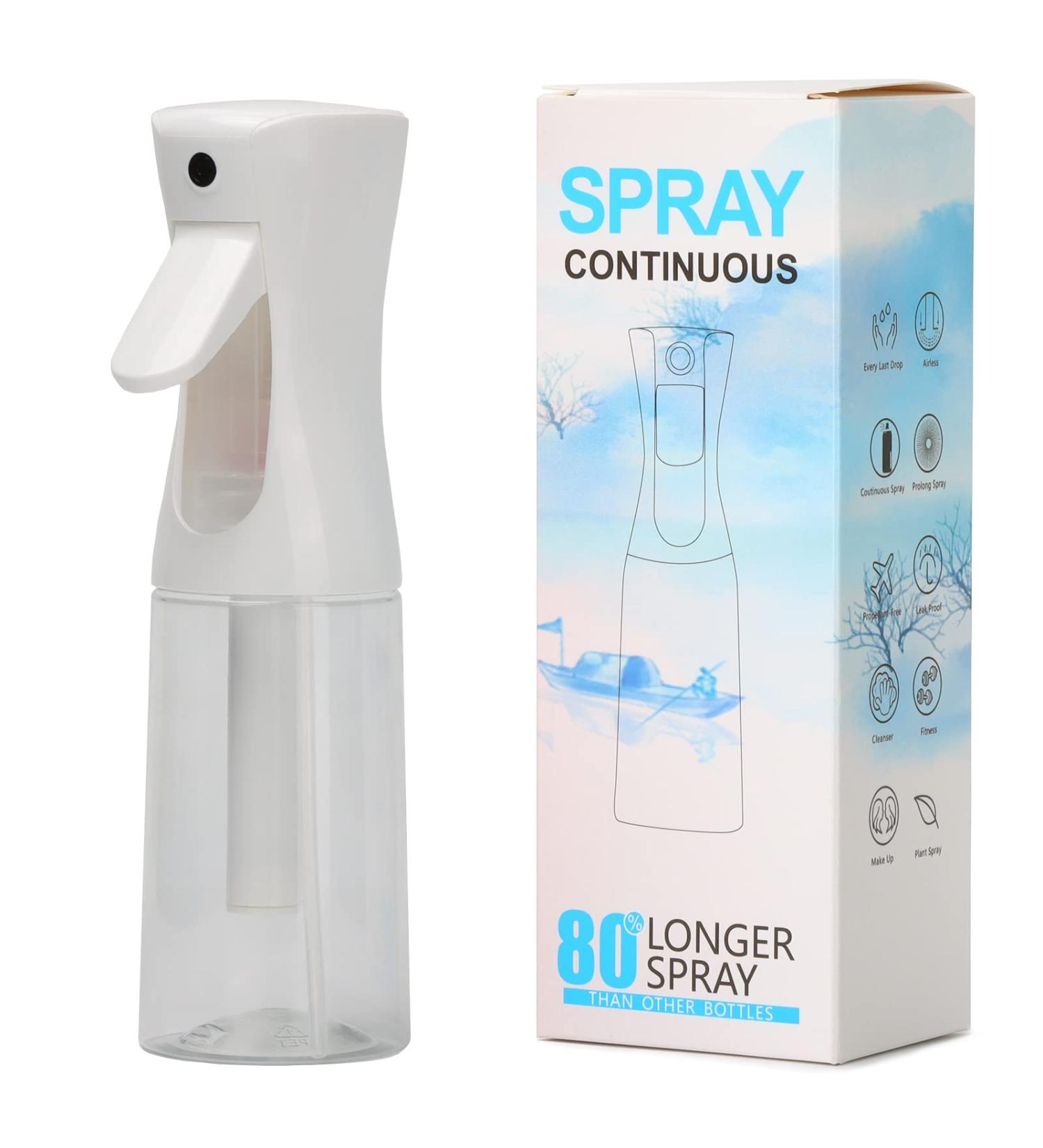 HINSOCHA 6.5 oz Clear Spray Bottle for Hair, Plants, and Cleaning - Fine Mist Continuous Spray - Buy Online on GoSupps.com