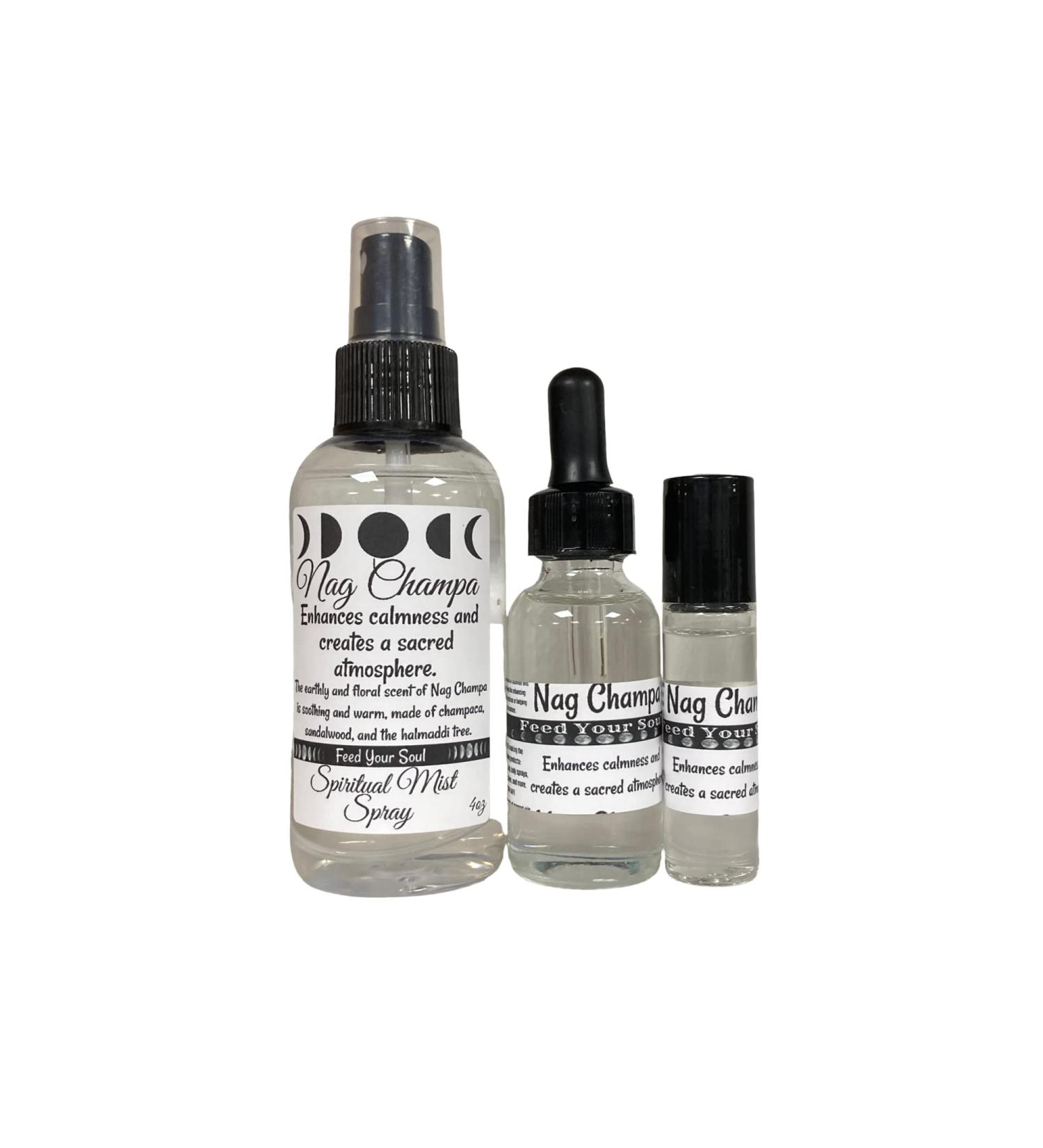 Nag Champa -3 items - $ox Body Spray 1 oz Oil 10 ML Roll On - Buy Online on GoSupps.com